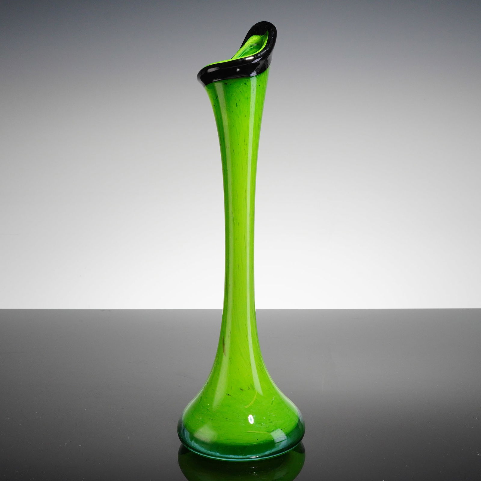 Mid-Century Modern Green Swung Vase (1 of 4)