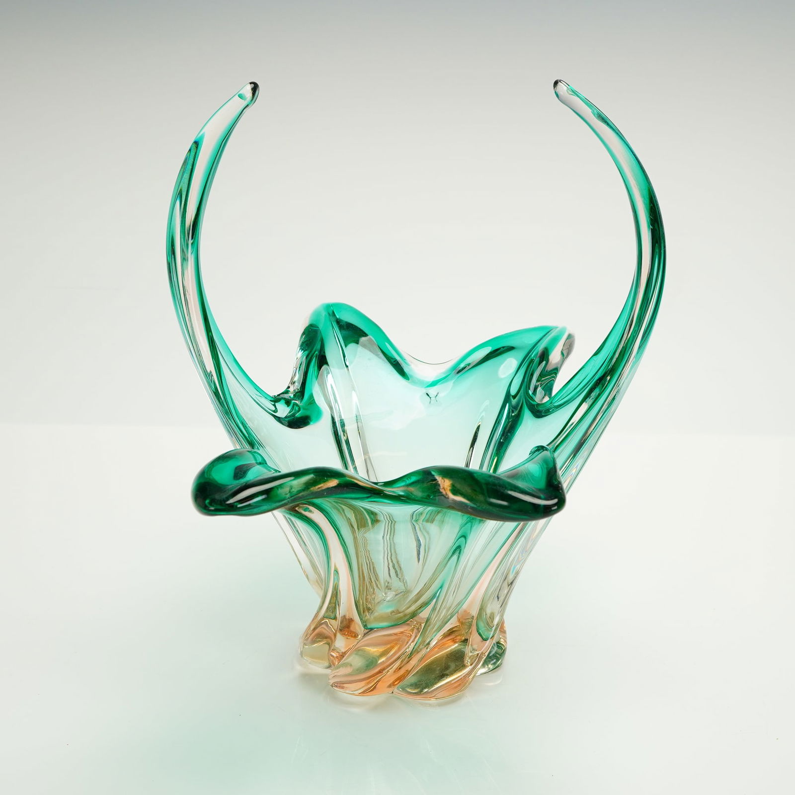 Sommerso Style Art Glass Centerpiece Bowl (1 of 3)