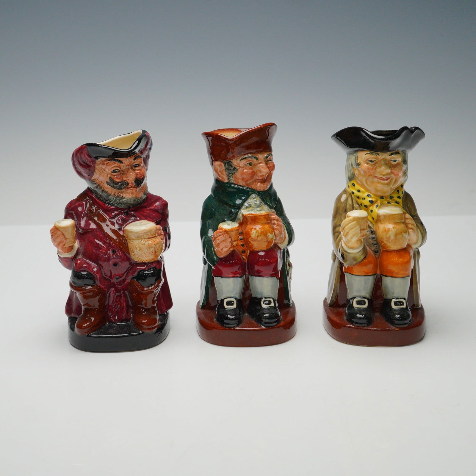 3pc Royal Doulton Small Toby Jugs- Falstaff, Old Charlie & Happy John (1 of 3)