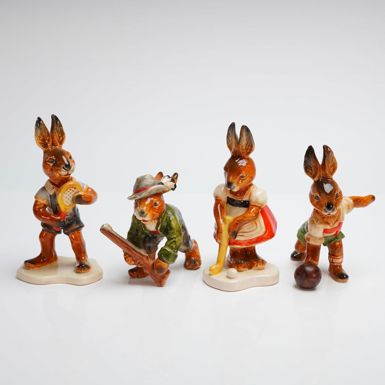 4pc Goebel Bavarian Bunny Figurines (1 of 3)