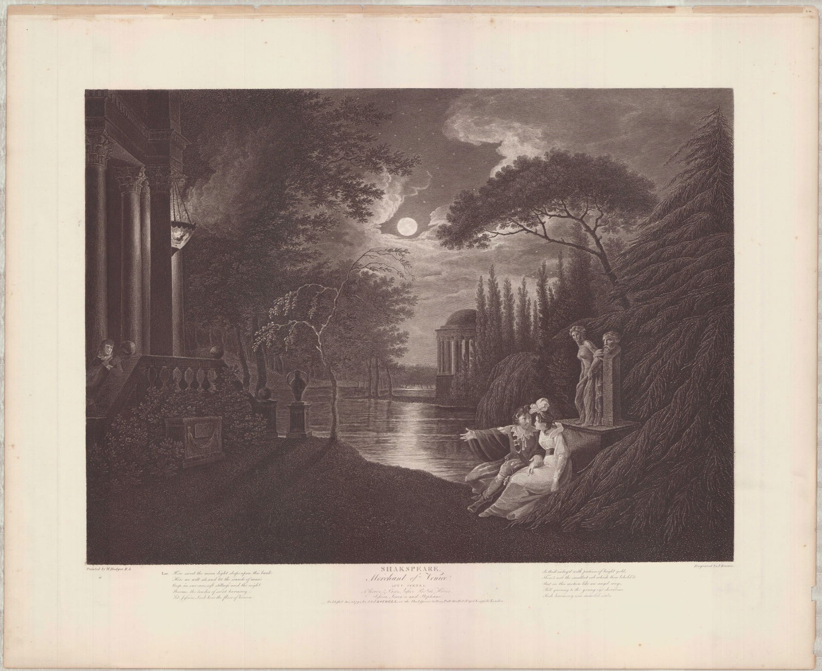 Folio Engraving after William Hodges, Shakespeare Merchant of Venice 1792 (1 of 1)