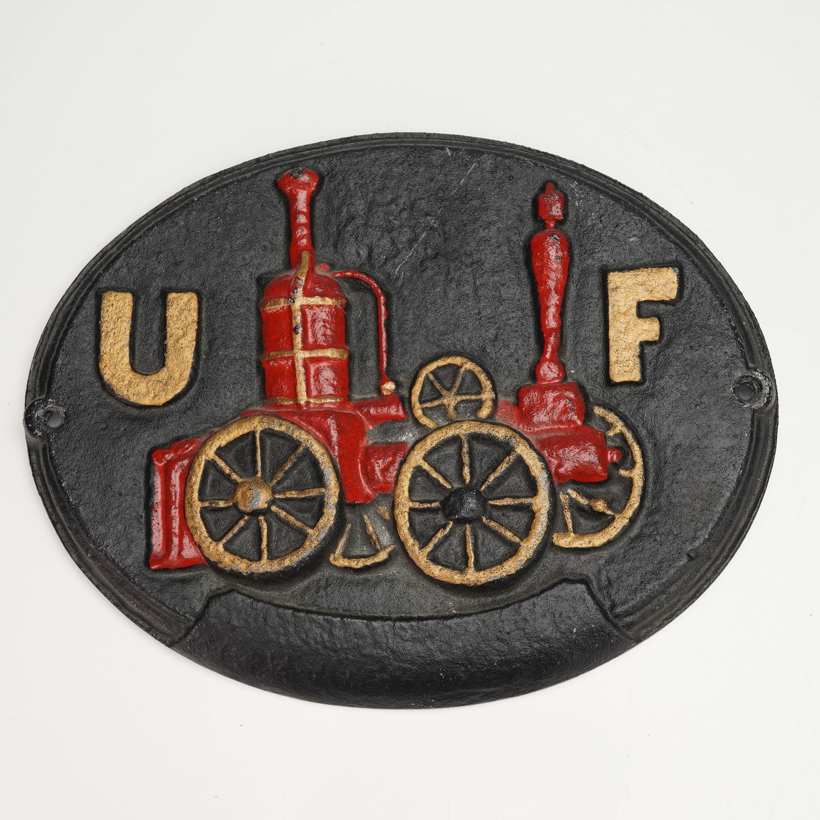 Klinger Co. United Firefighters Insurance Cast Iron Display Plaque (1 of 3)