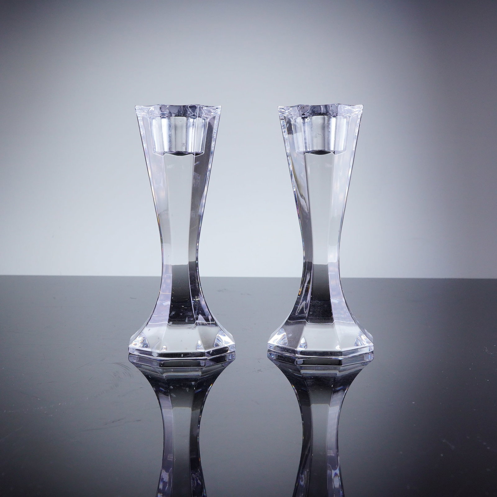 Pair of Orrefors Crystal Candlesticks (1 of 5)