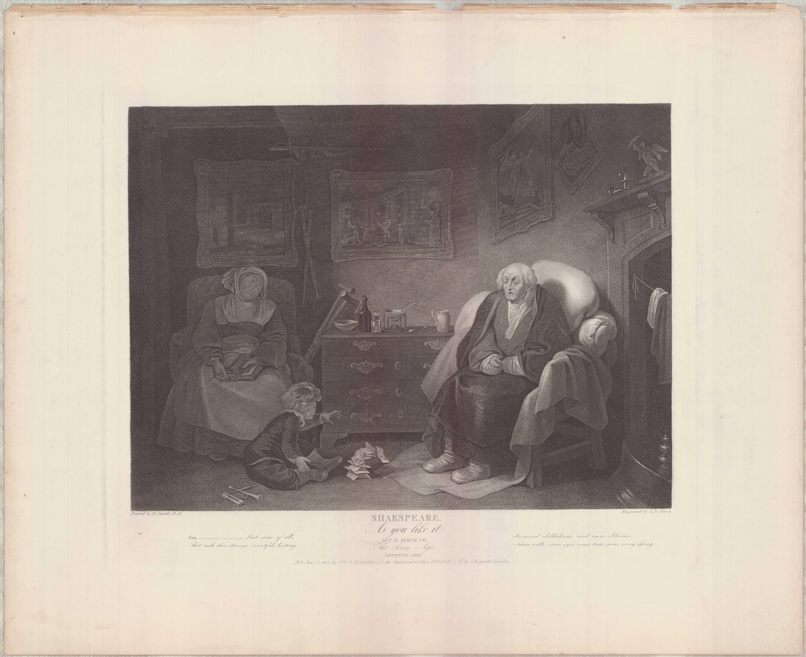 Folio Engraving after Robert Smirke, Shakespeare As You Like It 1801 (1 of 1)