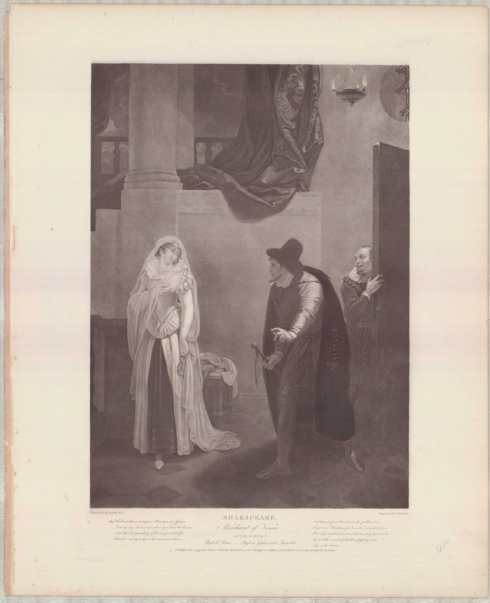 Robert Smirke Engraving Merchant of Venice Boydell Gallery 1793 (1 of 1)