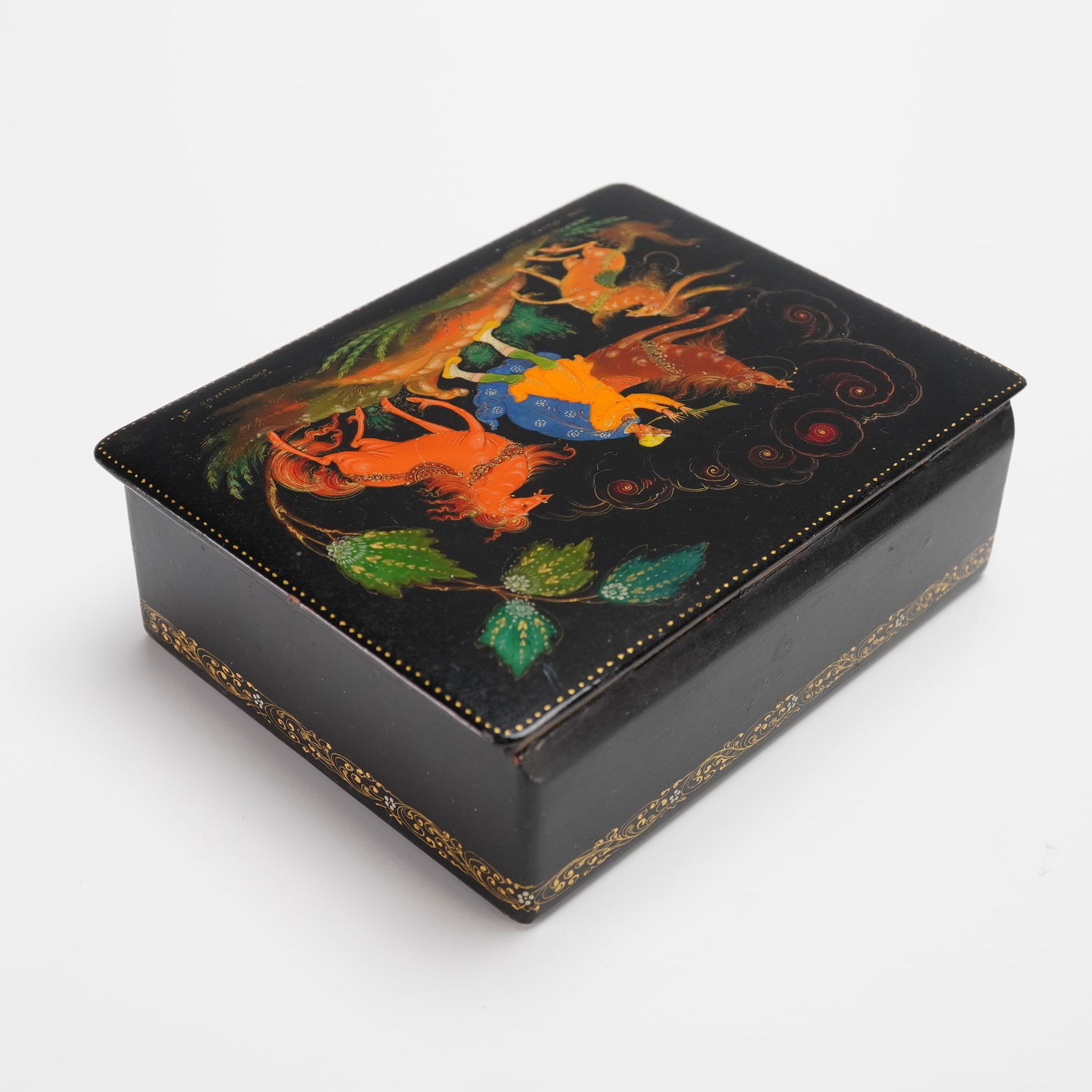 A Russian Lacquer Box, Signed - 2