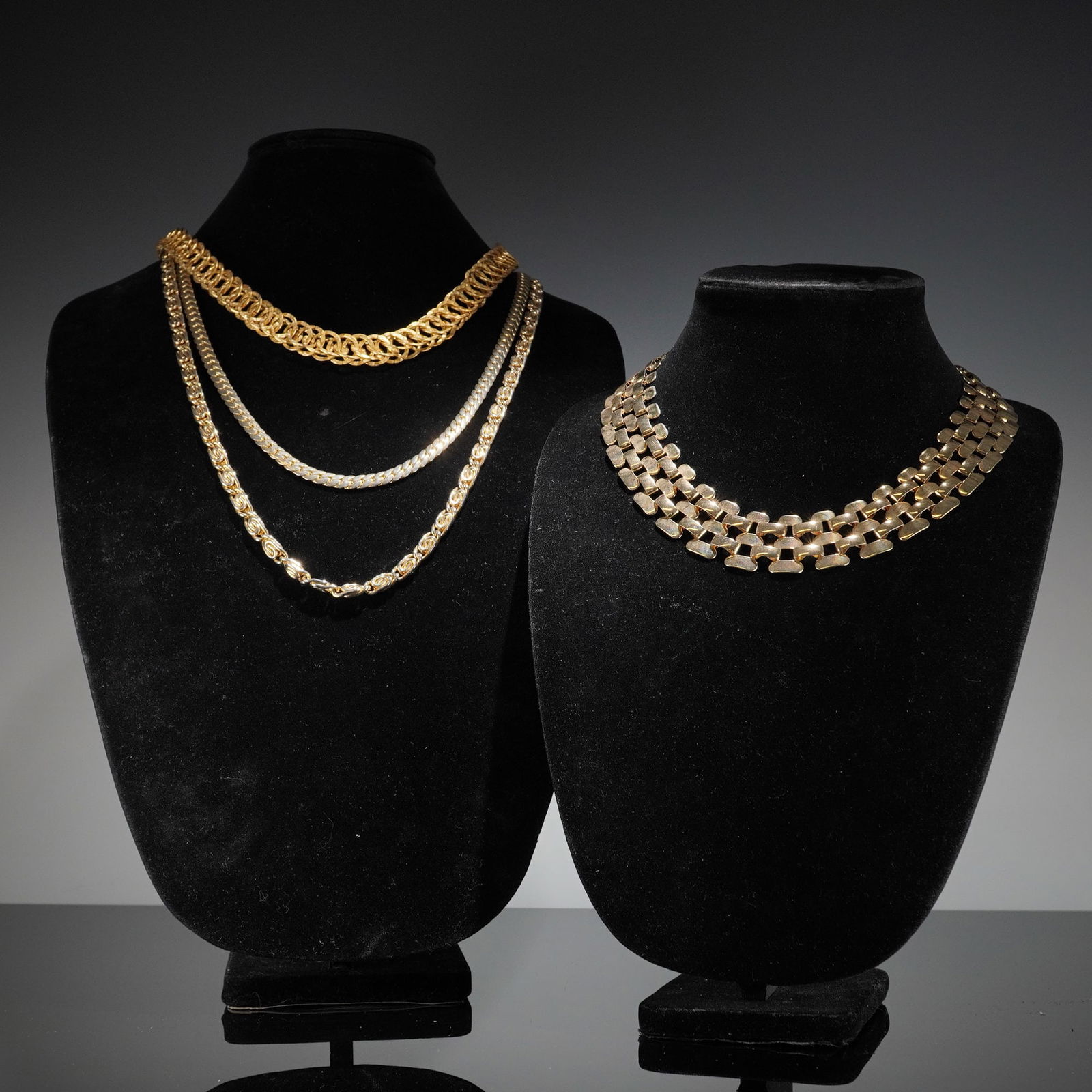 4pc of Gold-Tone and Bi-Color Costume Jewelry Chains (1 of 4)