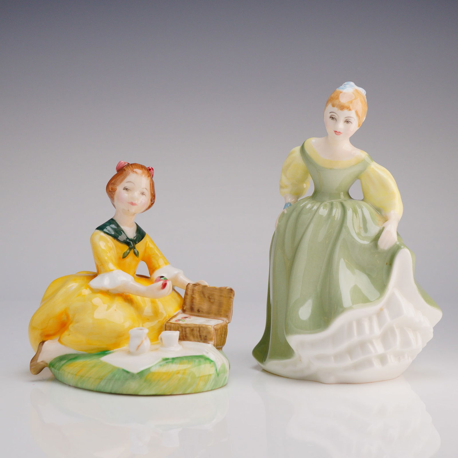 2pc Royal Doulton Figurines, Picnic HN2308 and Fair Maiden HN2211 (1 of 4)
