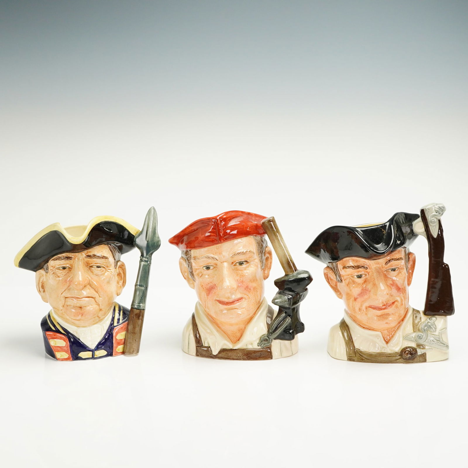 3pc Royal Doulton Colonial Williamsburg Series Large Character Jugs (1 of 3)