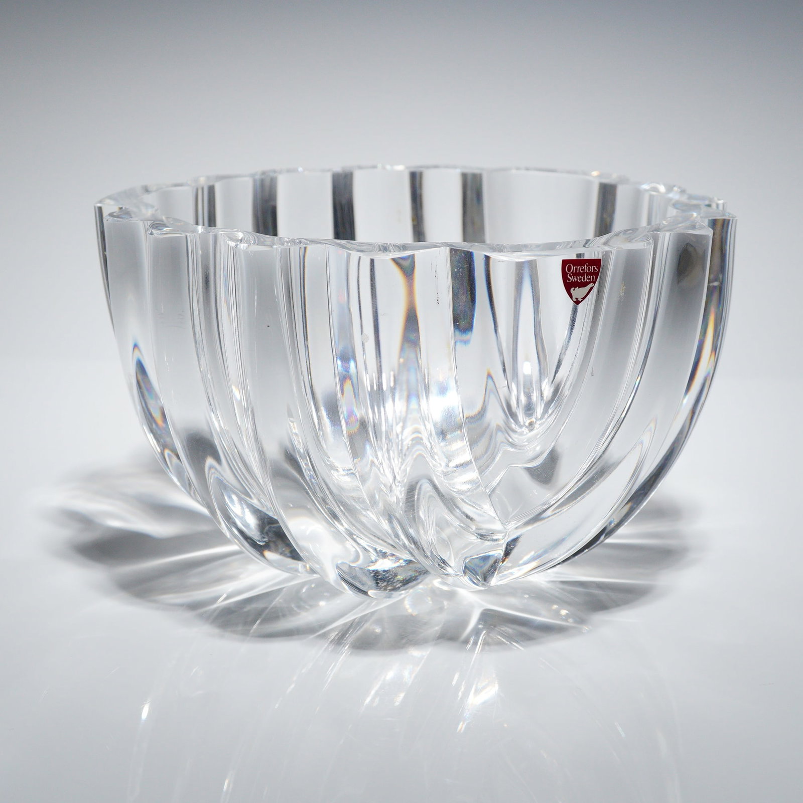 Orrefors Crystal Centerpiece Bowl Designed by Lars Hellsten (1 of 3)