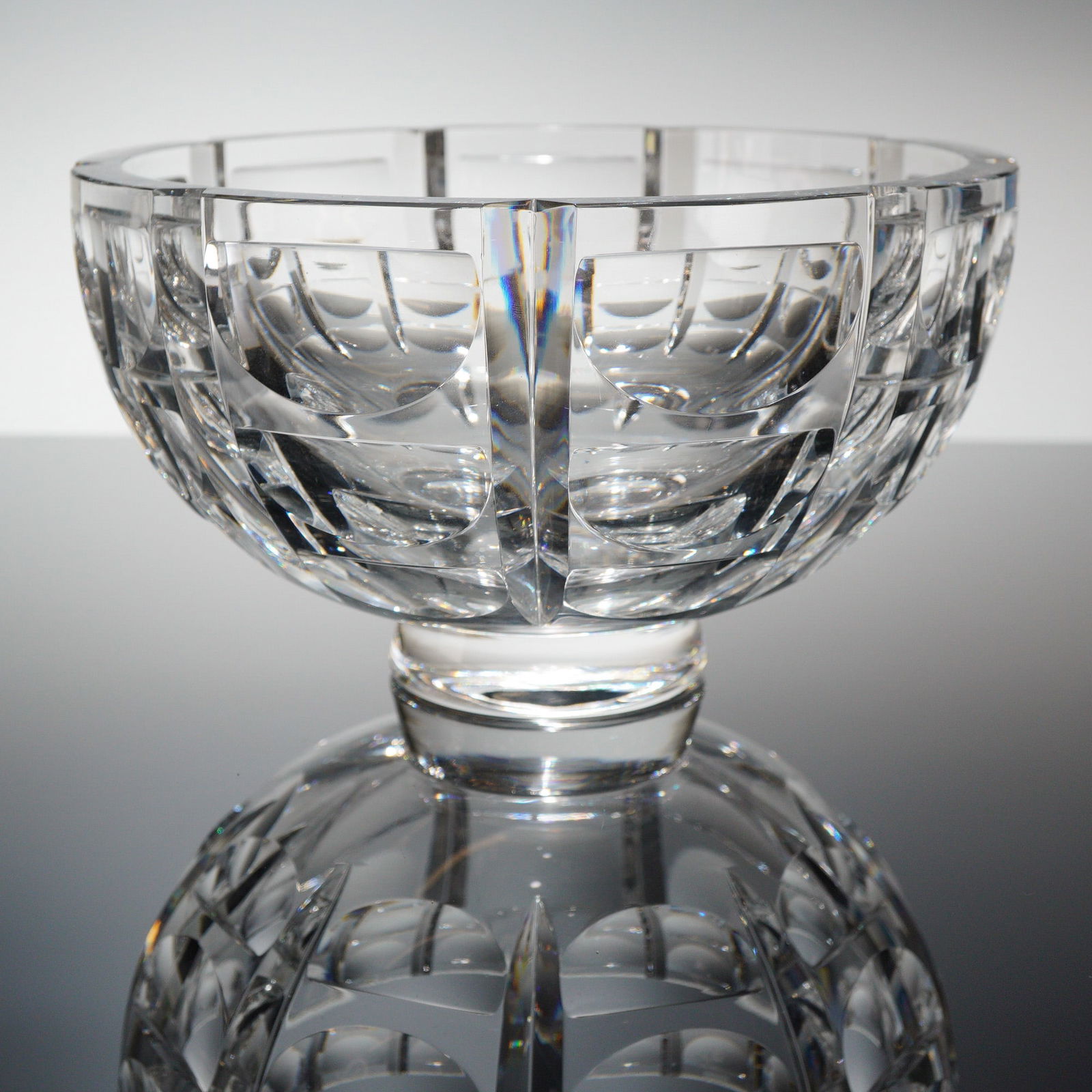 Orrefors by Simon Gate Thousand Windows Crystal Footed Bowl (1 of 3)