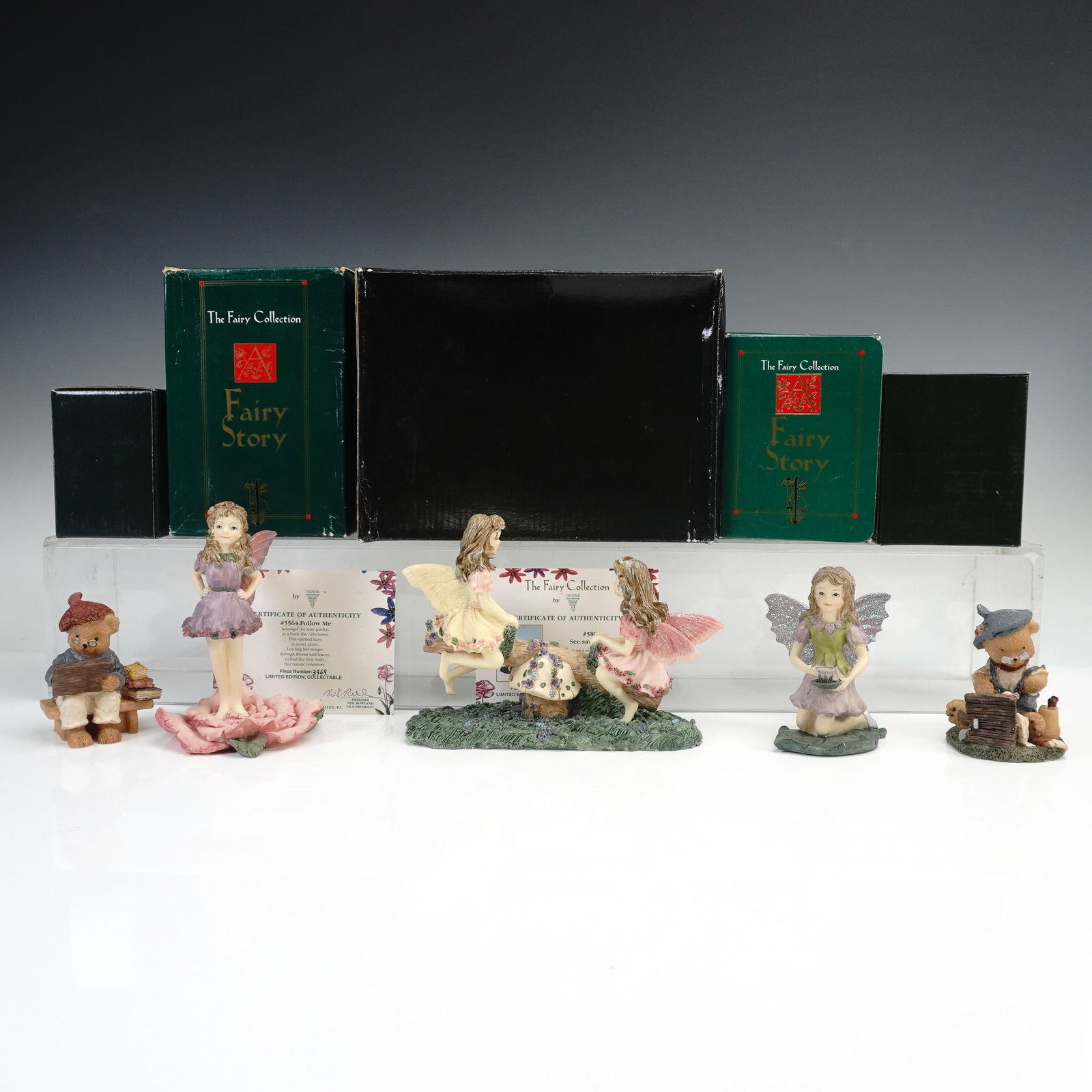5pc Dezine The Fairy Collection and Artist Bear Figurines with Boxes (1 of 6)