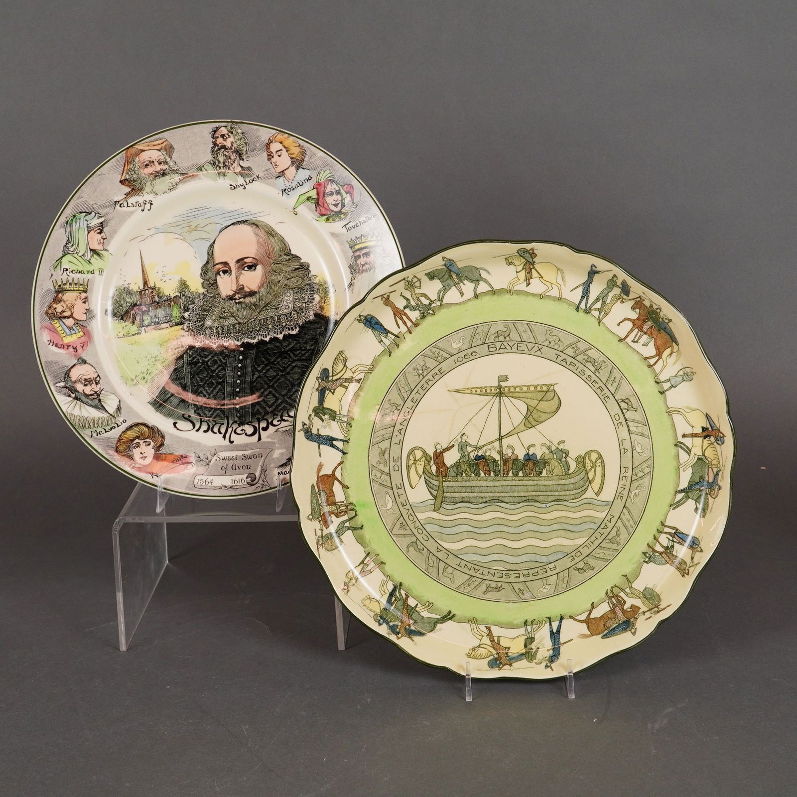 2 Royal Doulton Plates Shakespeare & Bayeux Tapestry Series (1 of 5)