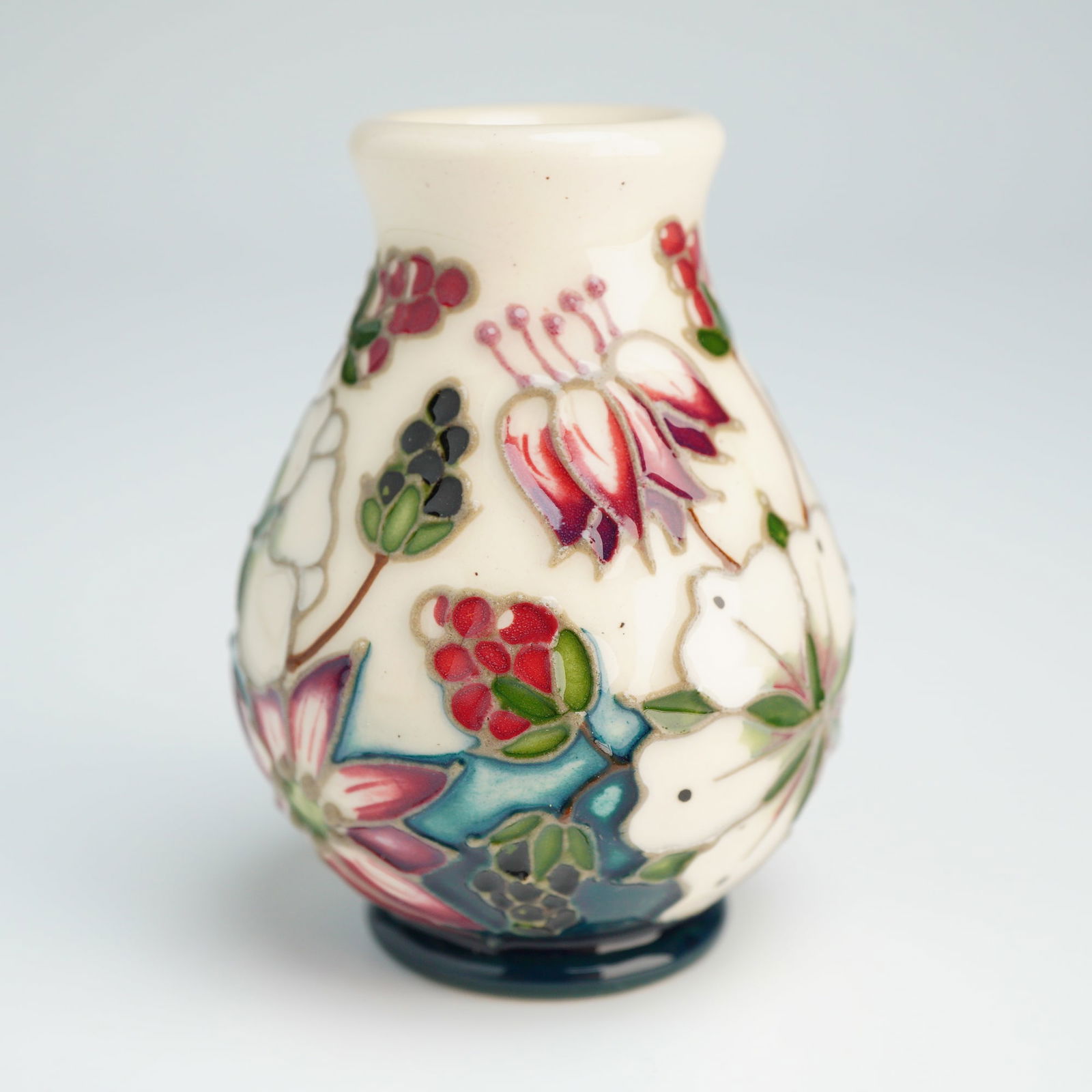 Moorcroft Pottery by Sally Tuffin Miniature Vase, Bramble (1 of 5)