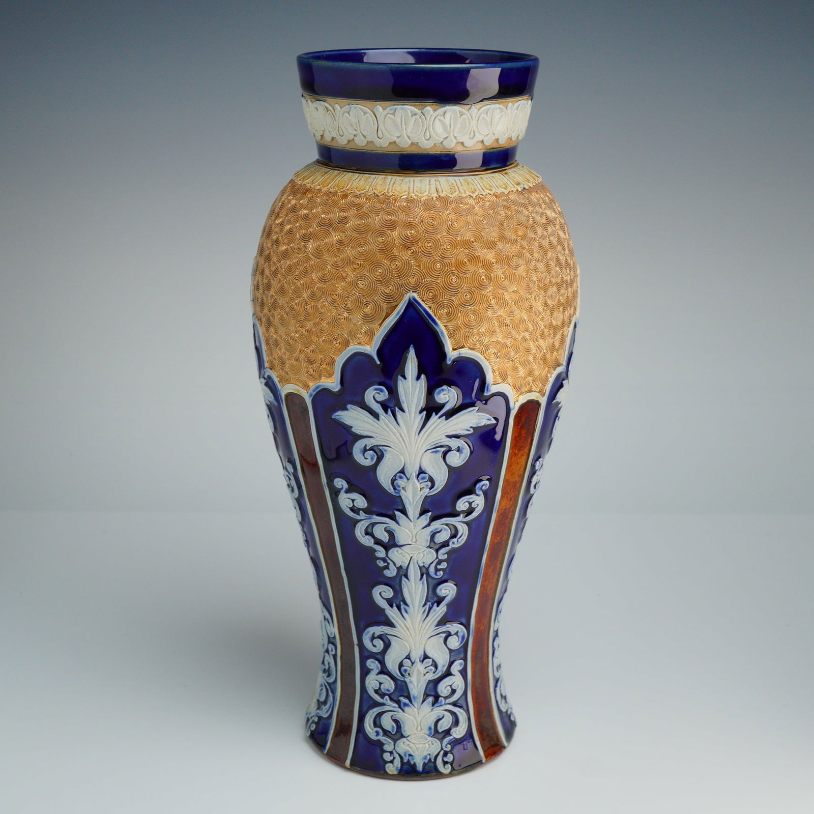 Royal Doulton Cobalt Blue Stoneware Vase (1 of 6)