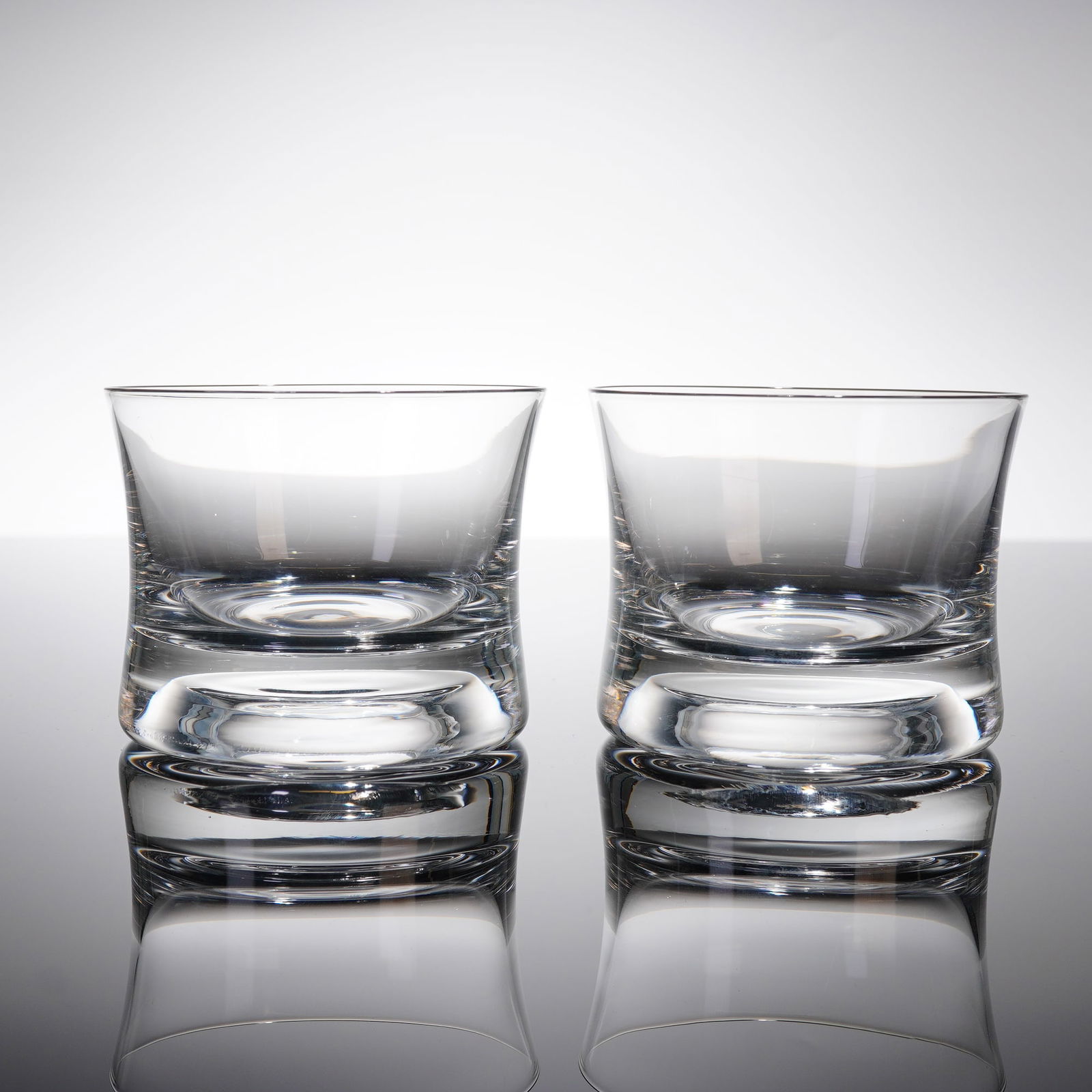 A Pair of Orrefors Crystal Double Old Fashioned Glasses (1 of 2)