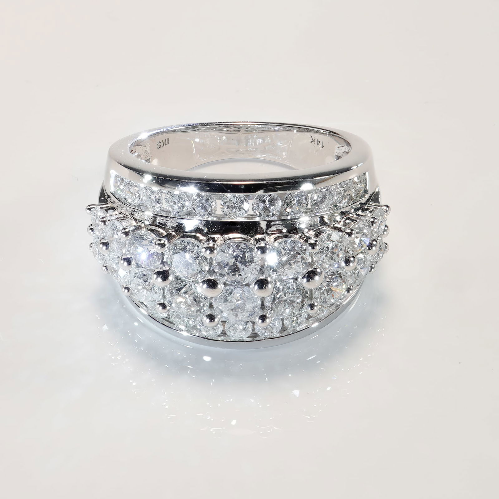 14K White Gold 3.00ctw Diamond Dome Ring (1 of 3)