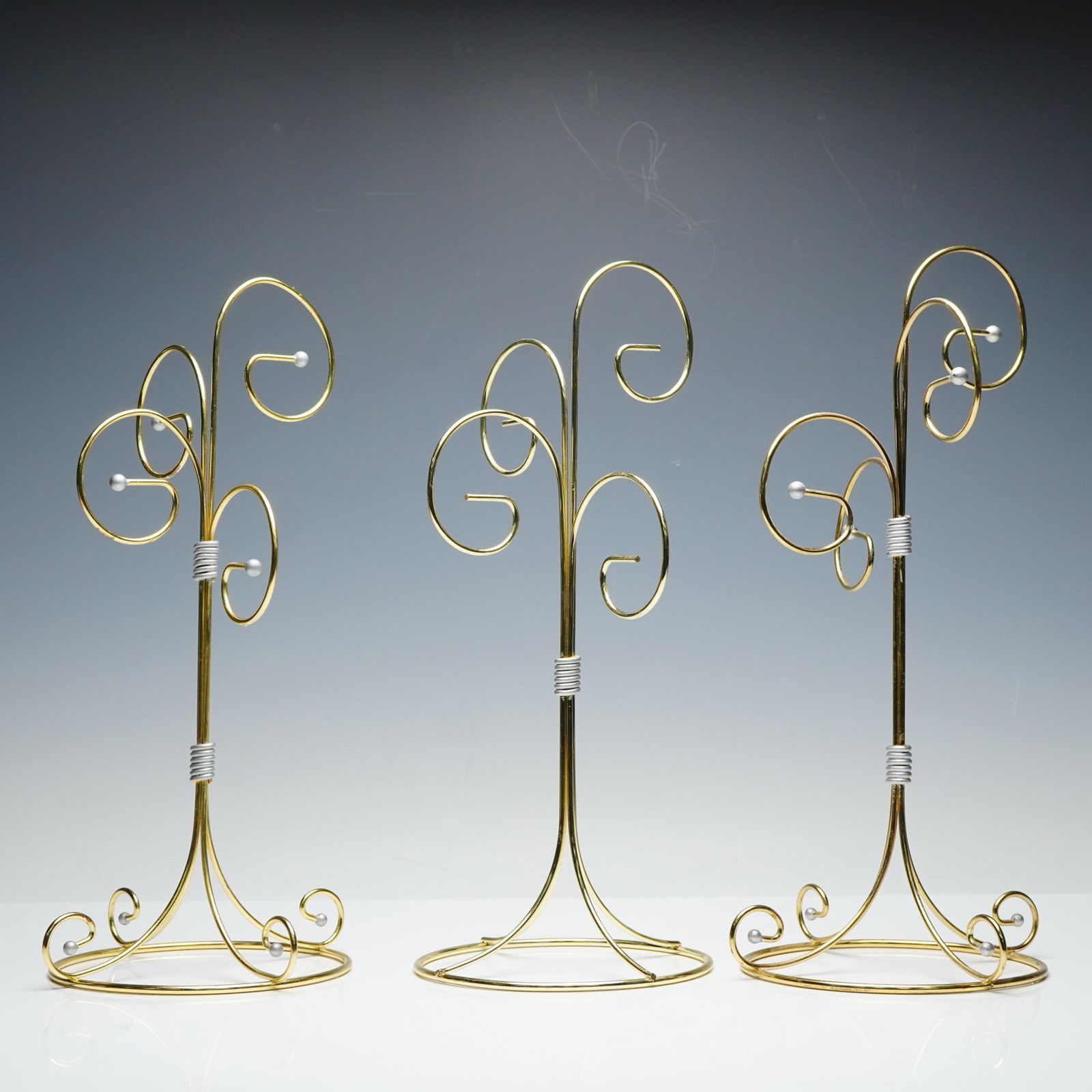 3pc Gold Toned Ornament Display Stands (1 of 4)