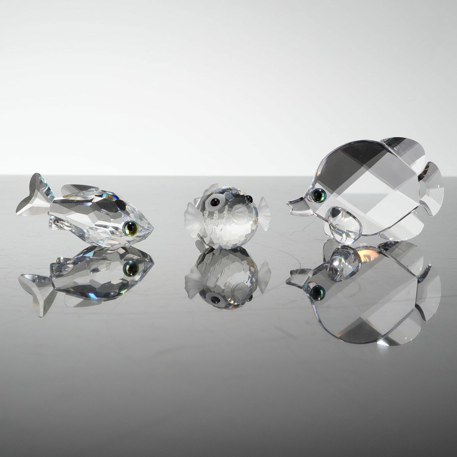 3pc Swarovski Silver Crystal Fish Figurines (1 of 6)