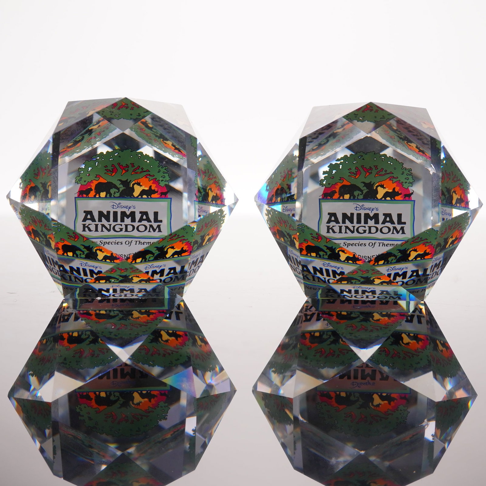 Pair of Swarovski Crystal Paperweights, Disney Animal Kingdom (1 of 4)