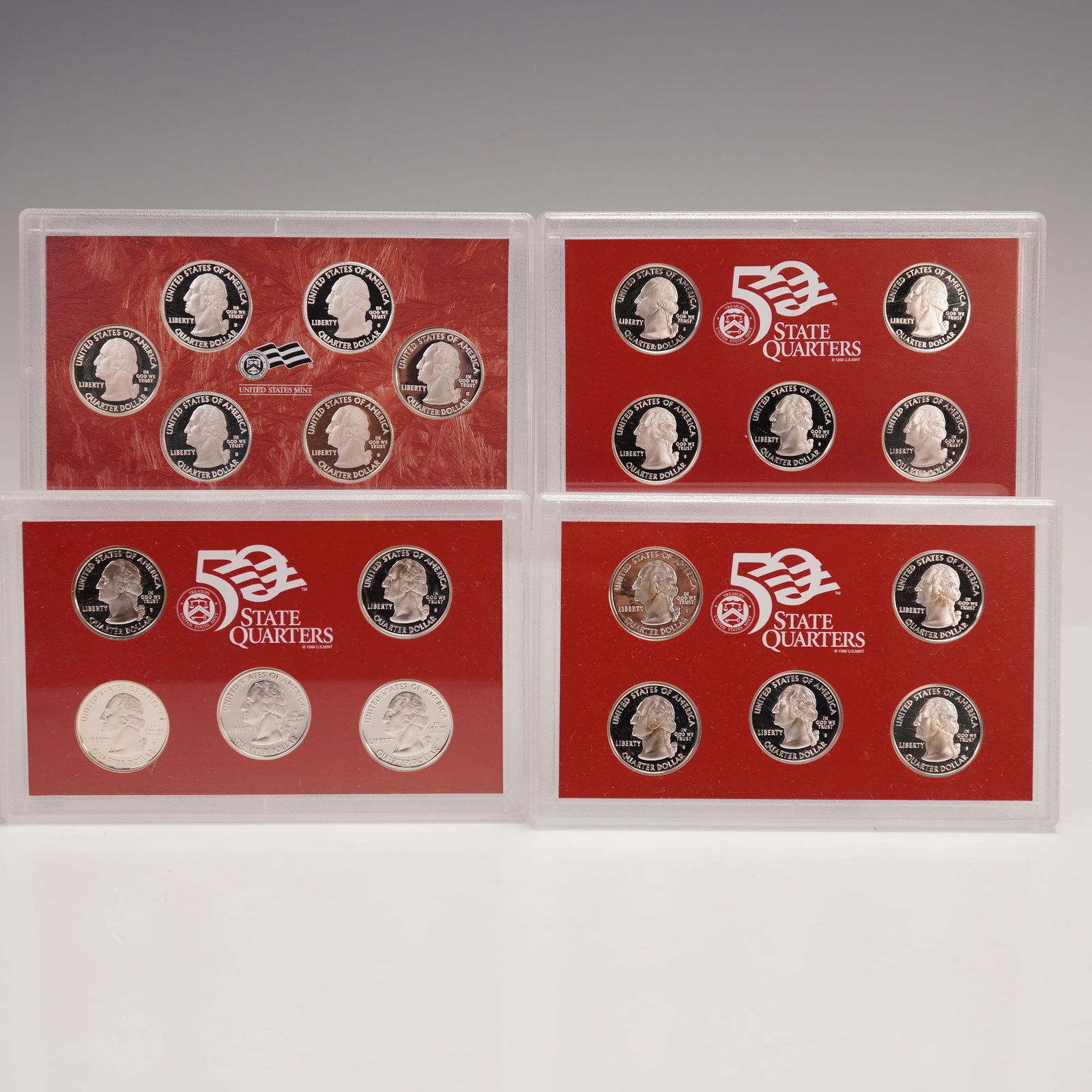 4pc 2006-S, 2007-S, 2008-S State Quarters & 2009-S D.C. Silver Proof Set (1 of 3)