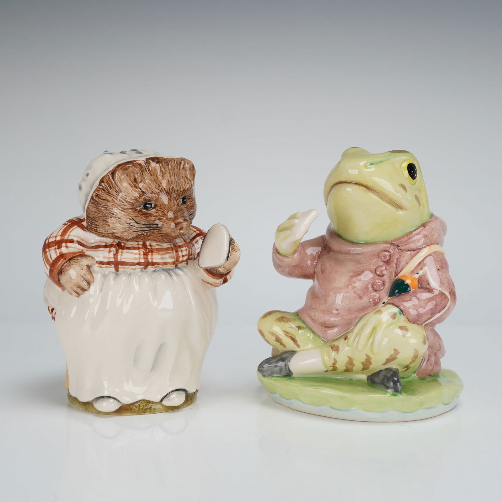 2pc Royal Albert Beatrix Potter's Figurines, Mrs. Tiggy-Winkle and Jeremy F (1 of 4)