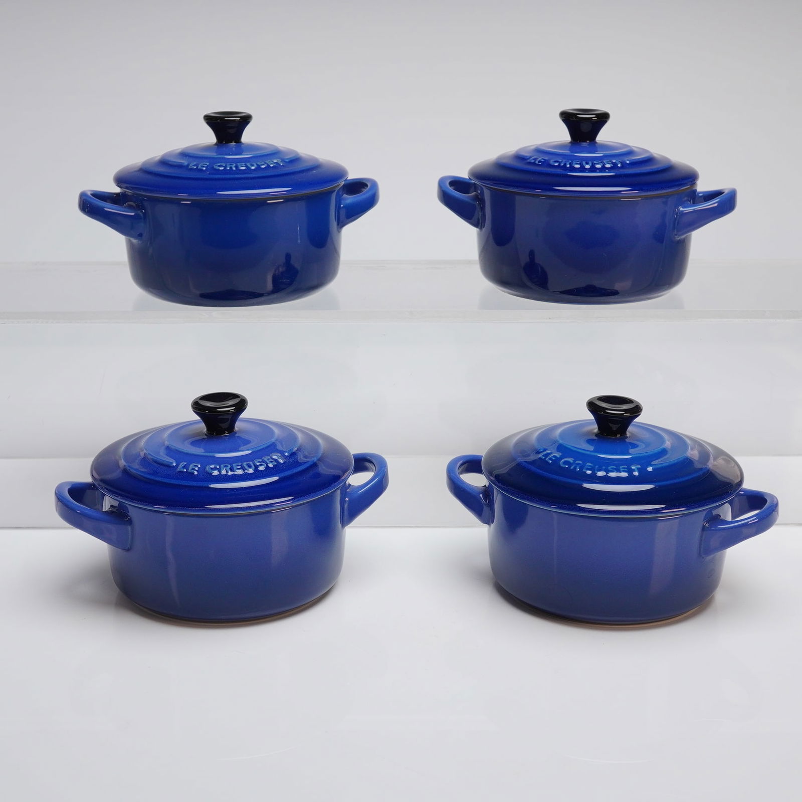 4 Le Creuset Petite Cocottes Cobalt Blue w/ Lids (1 of 3)