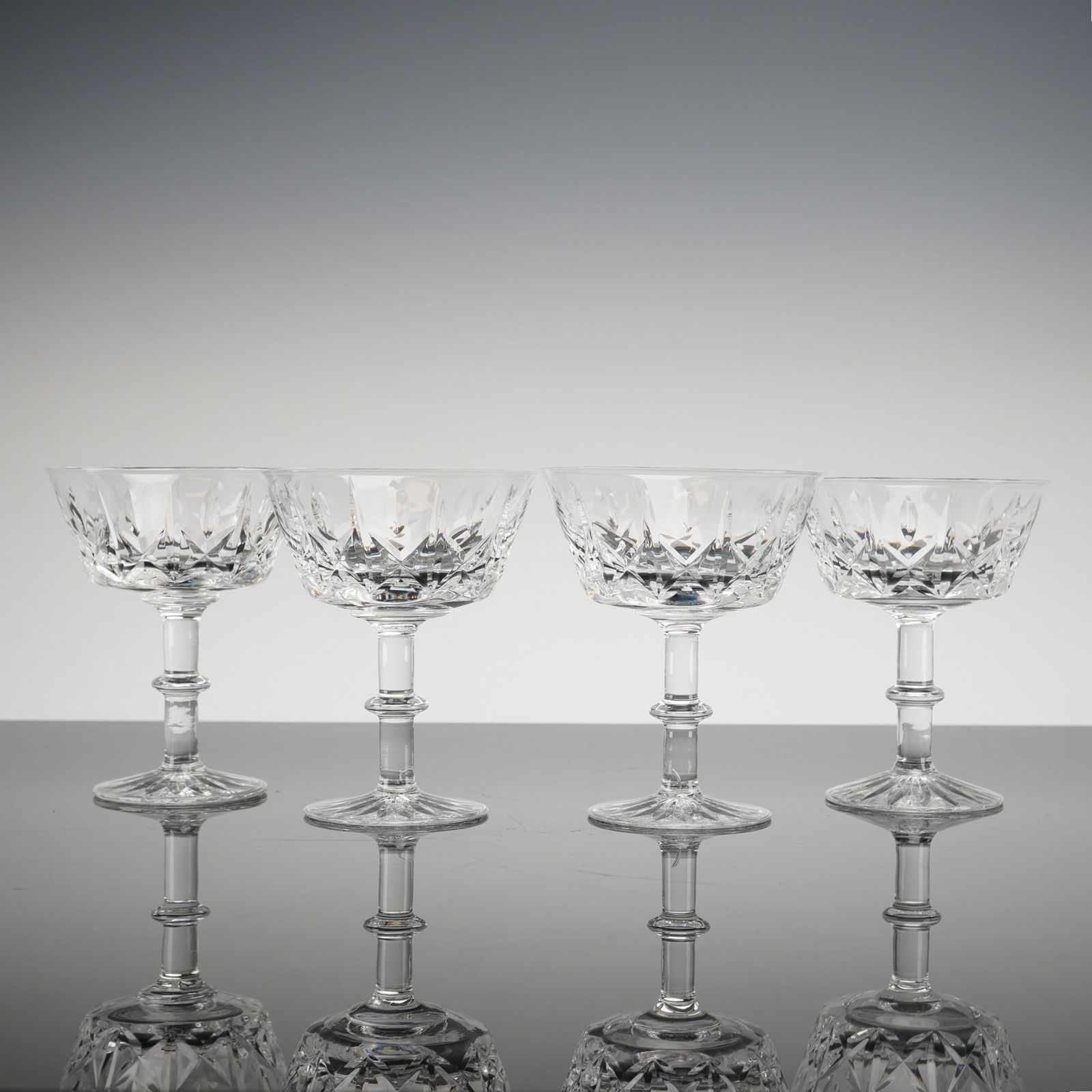 4pc Royal Brierley Crystal Ascot Champagne Coupe Glasses (1 of 3)