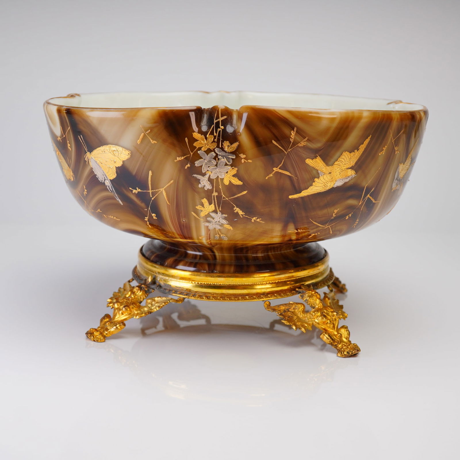 Calcedonio Centerpiece Bowl Mounted on Gilt Bronze (1 of 5)