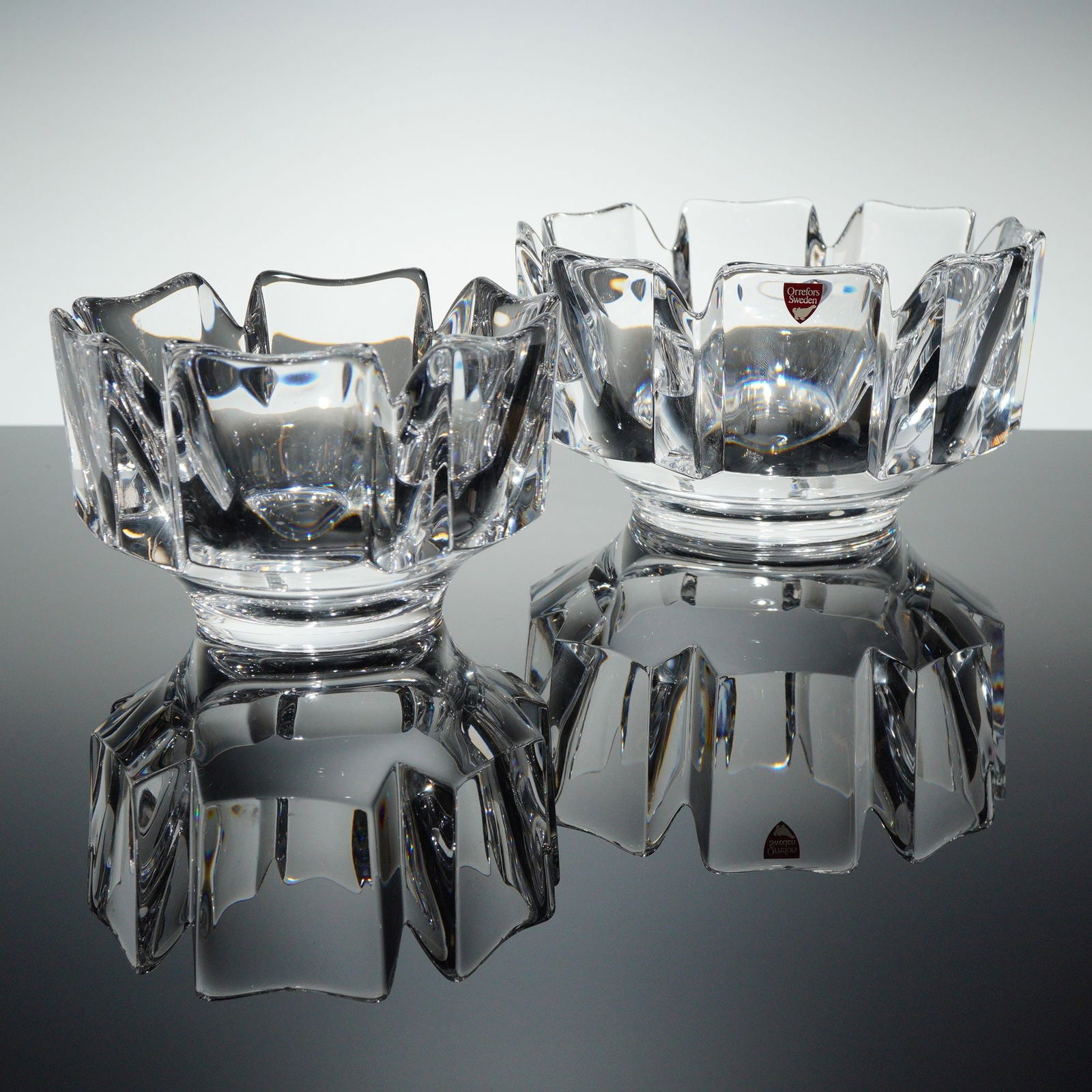 Two Orrefors Corona Crystal Bowls by Lars Hellsten (1 of 5)