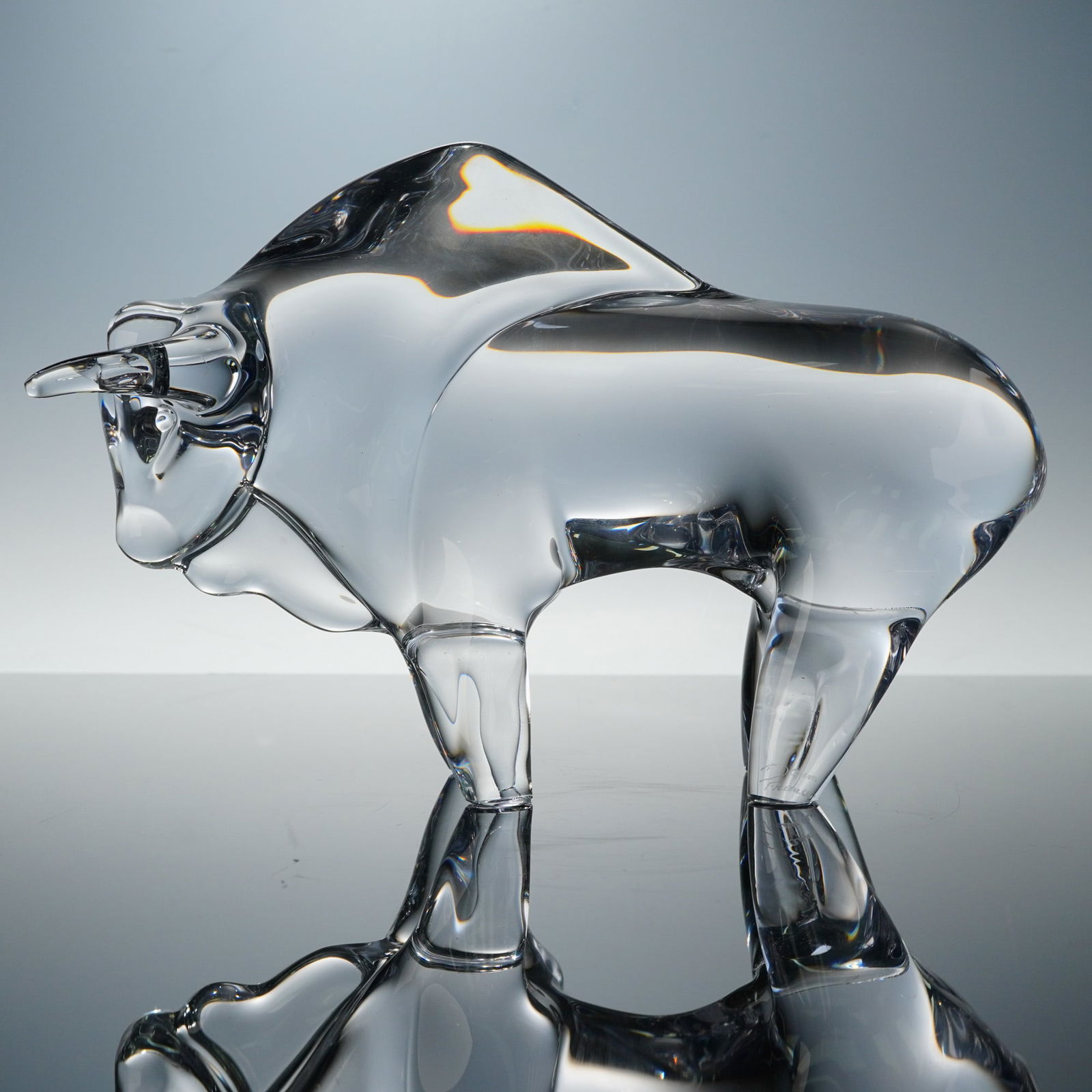 Daum Crystal Bison Sculpture (1 of 5)