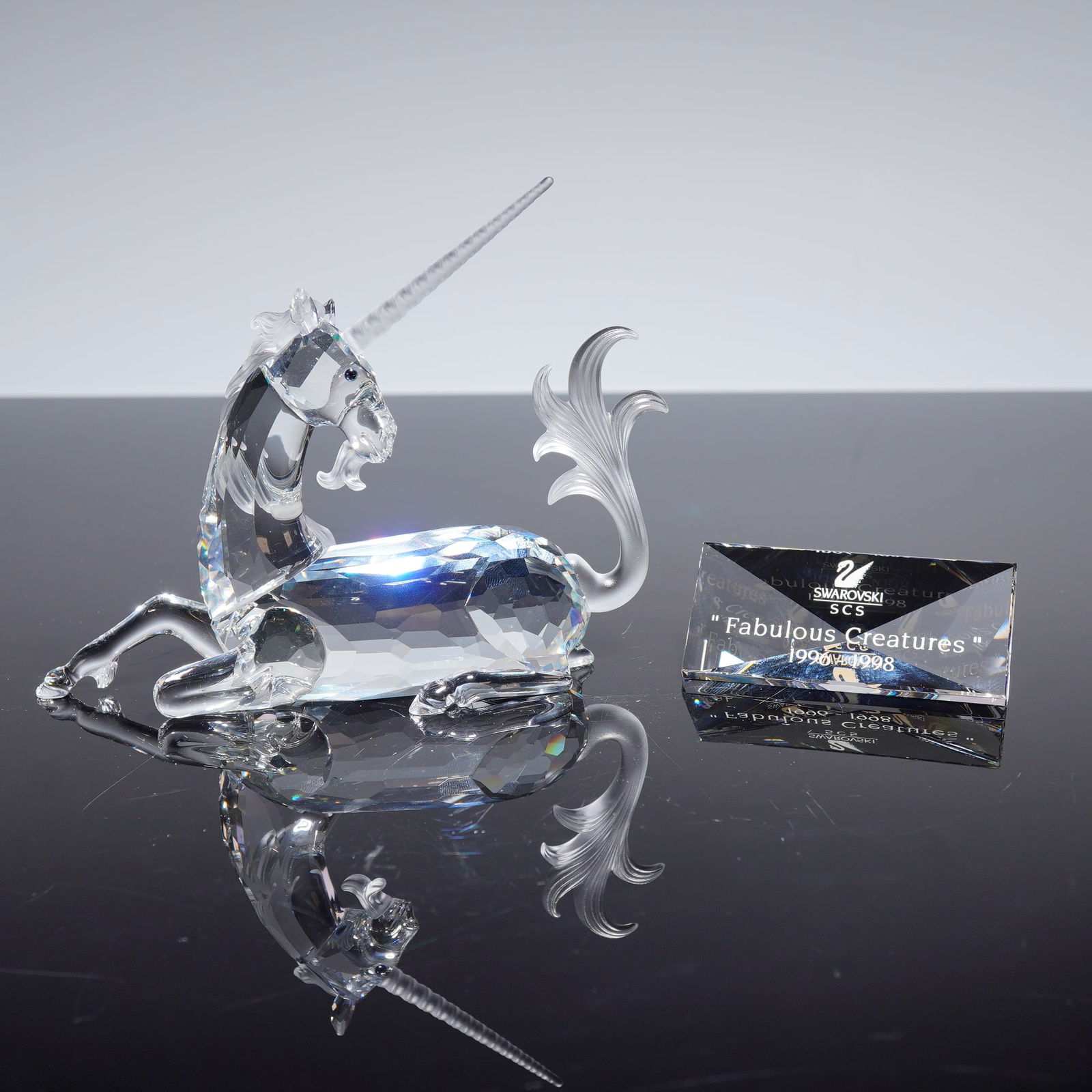 2pc Swarovski Crystal Society The Unicorn Figurine and Plaque (1 of 5)