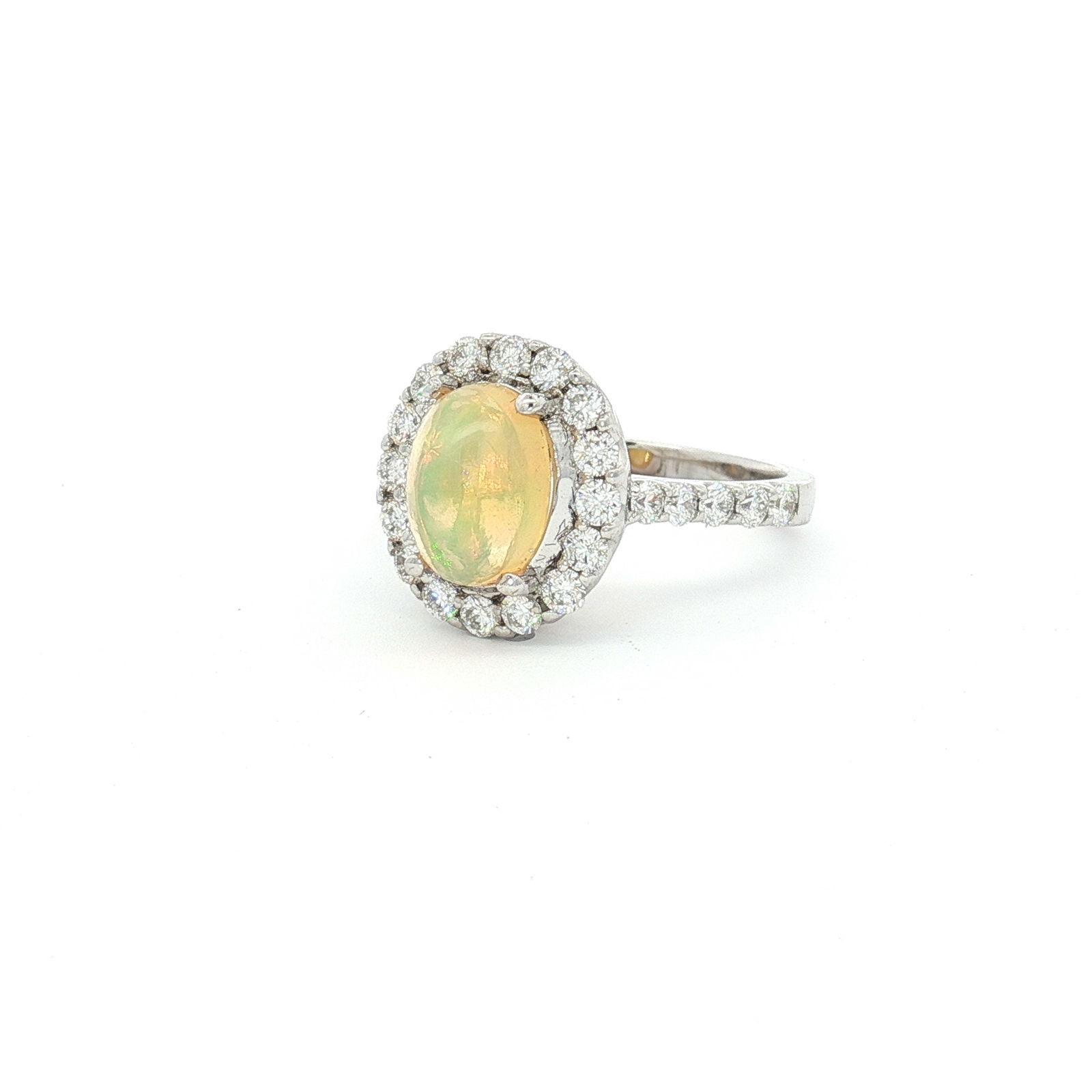 14K White Gold, 1.58ct Opal and 0.97ctw Diamond Ring (1 of 5)