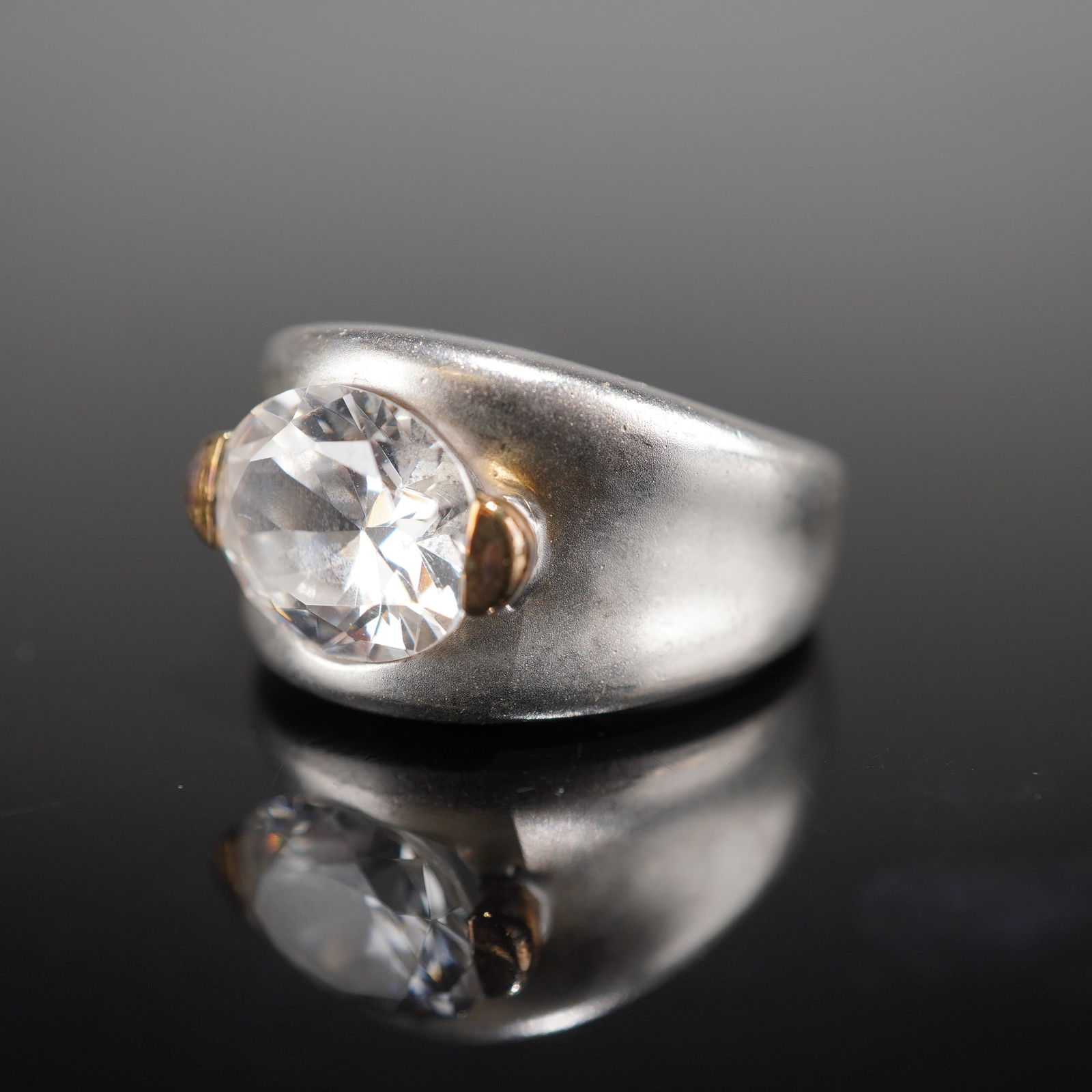 Modernist Sterling Silver and Gemstone Ring (1 of 5)