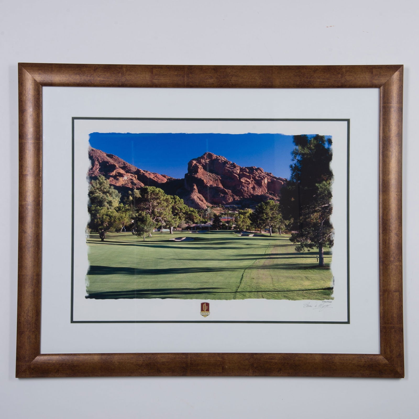 Brian Morgan, Original Color Poster Print on Paper, Signed: Original color poster size print on laid paper by world renowned Scottish golf photographer Brian Morgan featuring the Paradise Valley Country Club (PVCC) golf course in Arizona. Signature in graphite