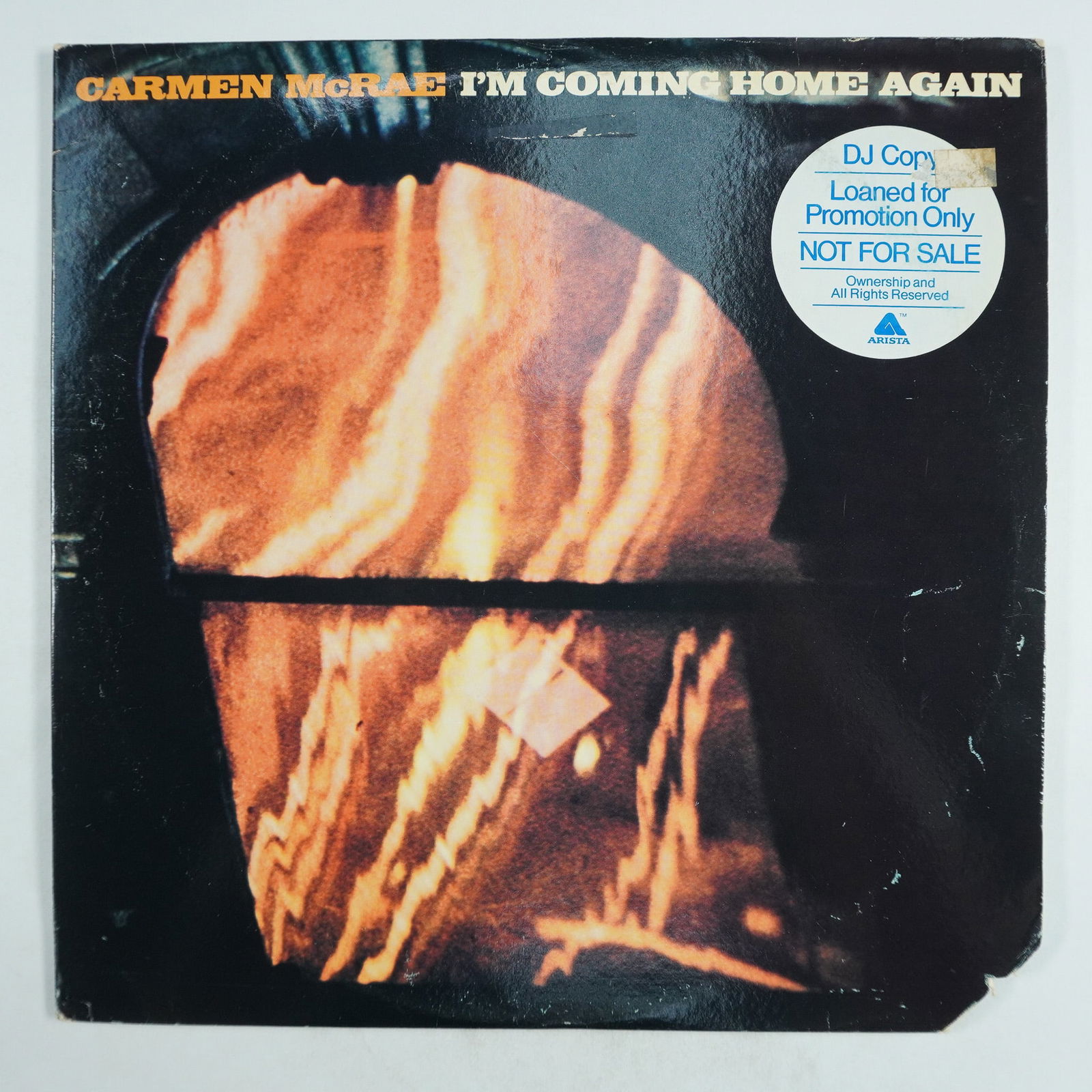 Carmen McRae Vinyl Record, "I'm Coming Home Again", Promotional Copy: This lot features a vintage vinyl LP by Carmen McRae titled I'm Coming Home Again, released under the Buddah label. The record is a promotional copy, marked with a "NOT FOR SALE" sticker, indicating i