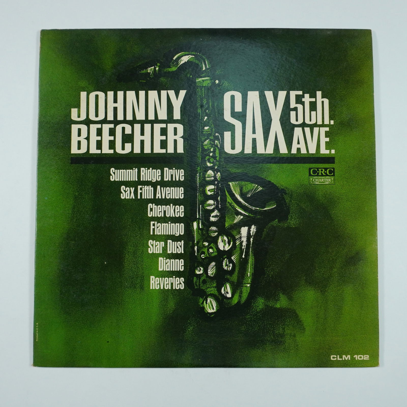 CRC Charter Records Johnny Beecher Vinyl LP, Sax 5th Ave: A vintage jazz vinyl LP featuring Johnny Beecher, titled Sax 5th Ave, released by CRC Charter Records. This album showcases Beecher's expressive saxophone style, blending smooth and vibrant jazz arran
