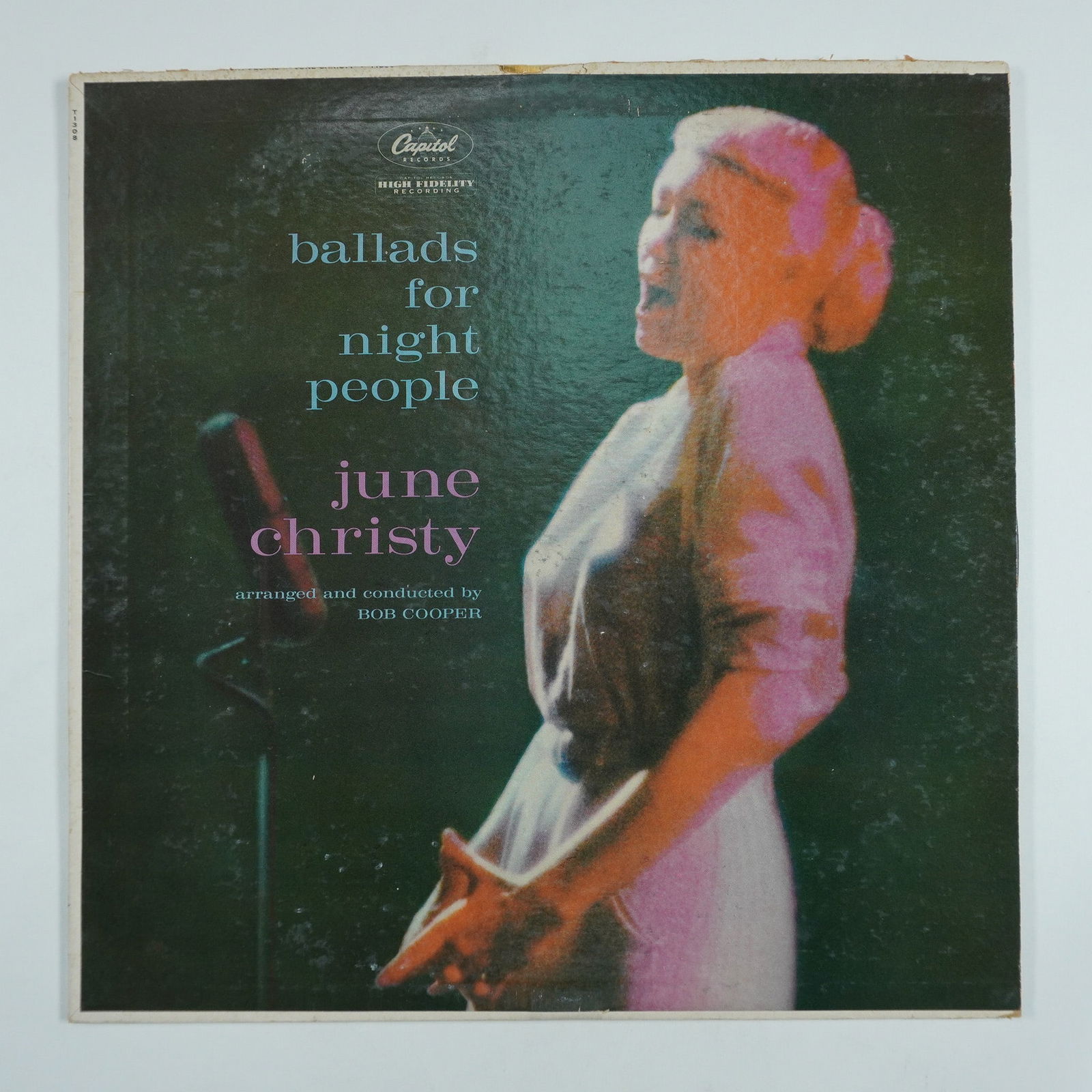 June Christy Vinyl Record, Ballads For Night People: Capitol Records LP vinyl featuring 'Ballads For Night People' by June Christy. Released in 1959, this album showcases Christy's signature smooth and intimate vocal style, with lush arrangements conduc