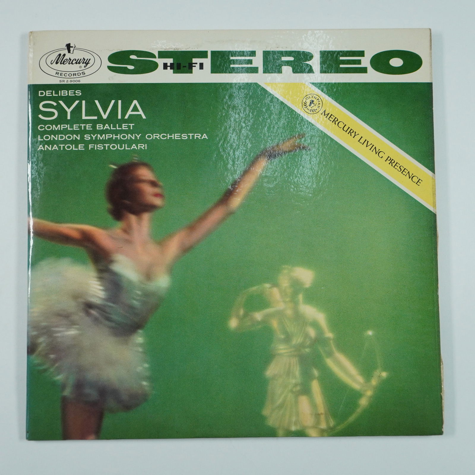 Mercury Records Vinyl LP, Sylvia Ballet, London Symphony: This Mercury Living Presence stereo vinyl record features Delibes' complete Sylvia ballet, performed by the London Symphony Orchestra under the direction of Anatole Fistoulari. A sought-after classica