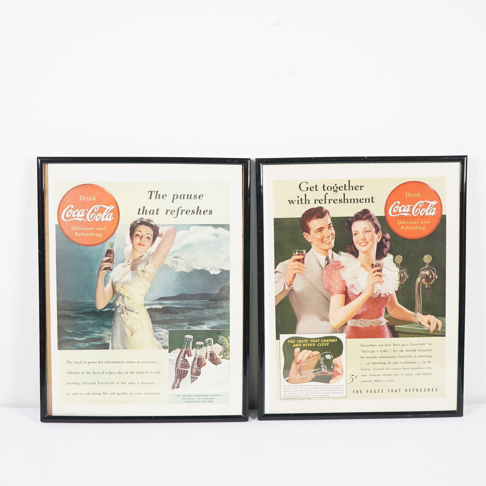 2pc Coca-Cola Advertising Prints, The Pause That Refreshes (1 of 2)