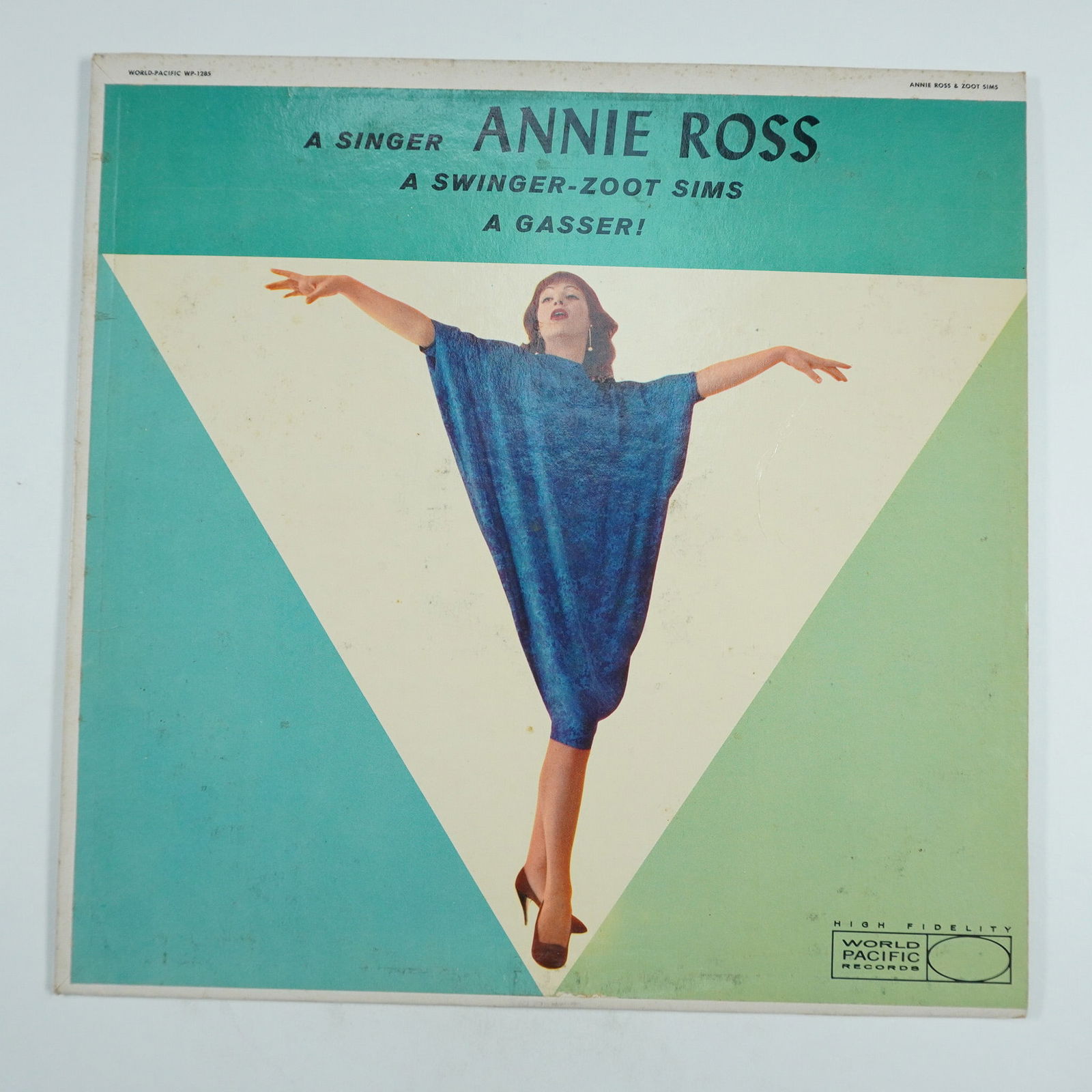 Annie Ross and Zoot Sims Vinyl Record, A Gasser!: A vintage vinyl LP featuring jazz vocalist Annie Ross alongside legendary saxophonist Zoot Sims. Released under World Pacific Records, 'A Gasser!' delivers a blend of smooth vocal jazz and cool-jazz i