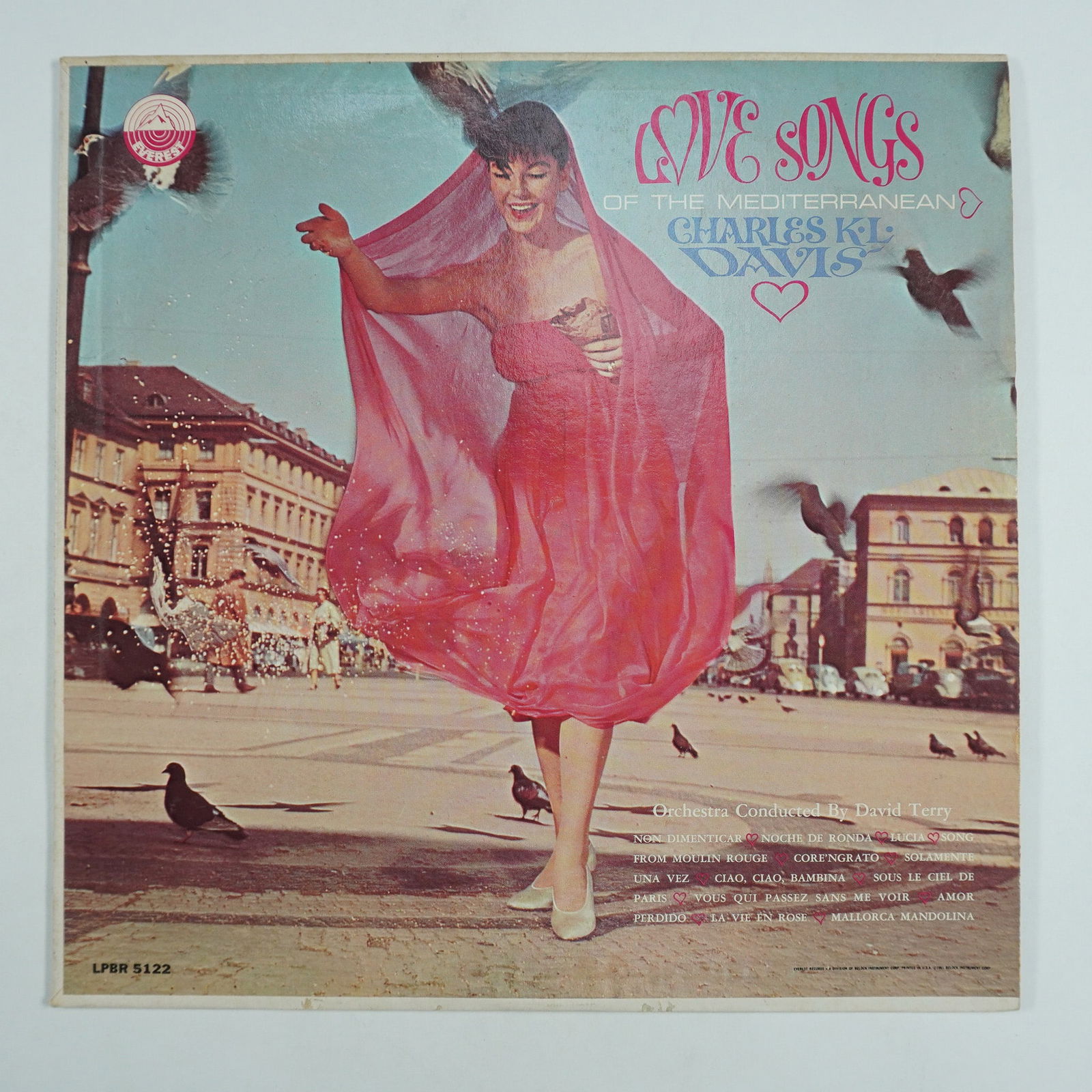 Charles K.L. Davis " Love Songs of the Mediterranean, Vinyl LP: Original 1962 Everest Records pressing of Love Songs of the Mediterranean by Hawaiian tenor Charles K.L. Davis. Featuring orchestration conducted by David Terry, the album presents romantic ballads an
