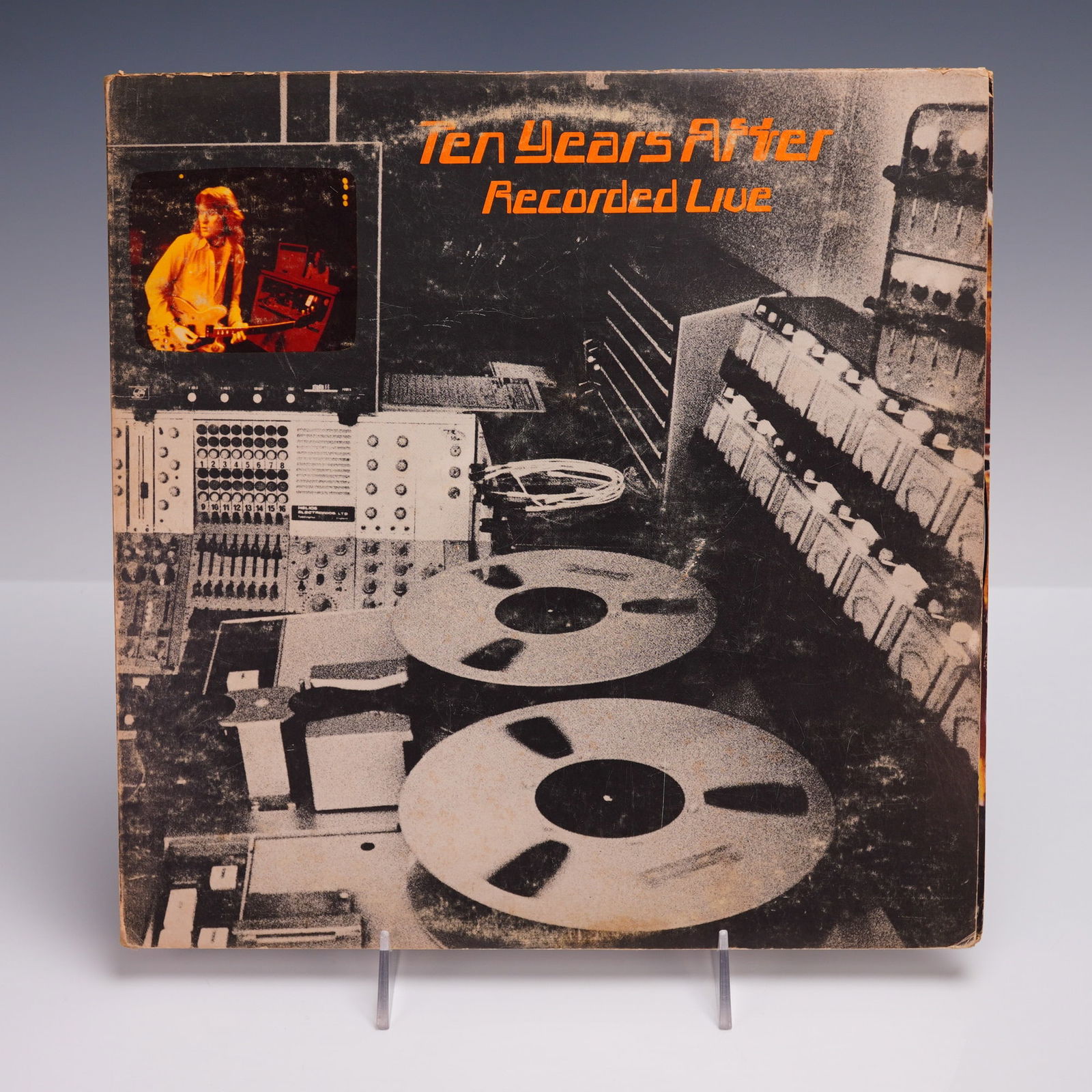 Columbia Records Ten Years After Vinyl Record, Recorded Live: Original 1973 pressing of Recorded Live by Ten Years After, issued as a double LP on Columbia Records. Housed in a gatefold jacket, the cover design features black-and-white photographic imagery of re