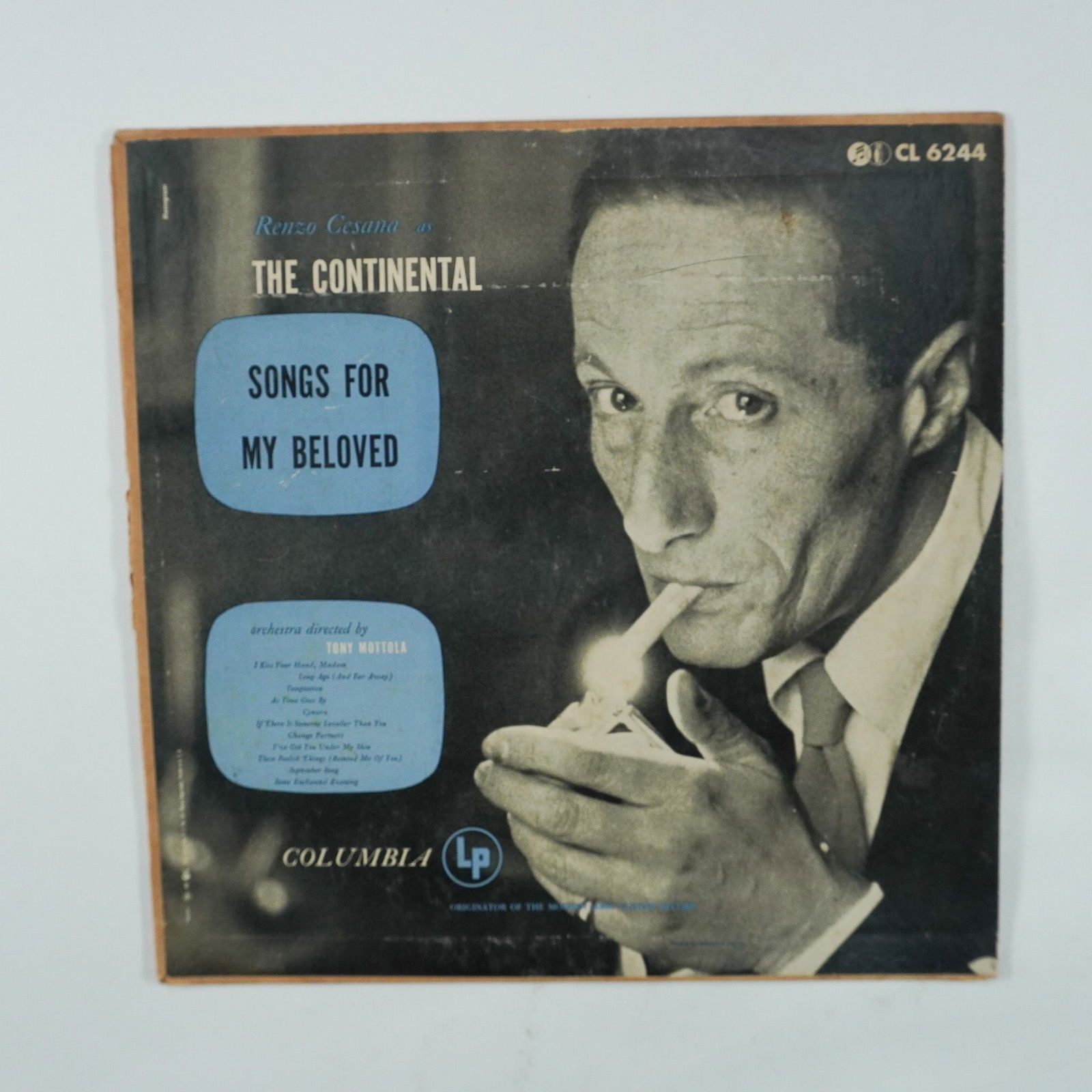 Renzo Cesana The Continental Songs for My Beloved Vinyl Record: This vintage 12" vinyl record, Songs for My Beloved by Renzo Cesana, features the musical stylings of "The Continental" with orchestration directed by Tony Motola. Released under the Columbia Records