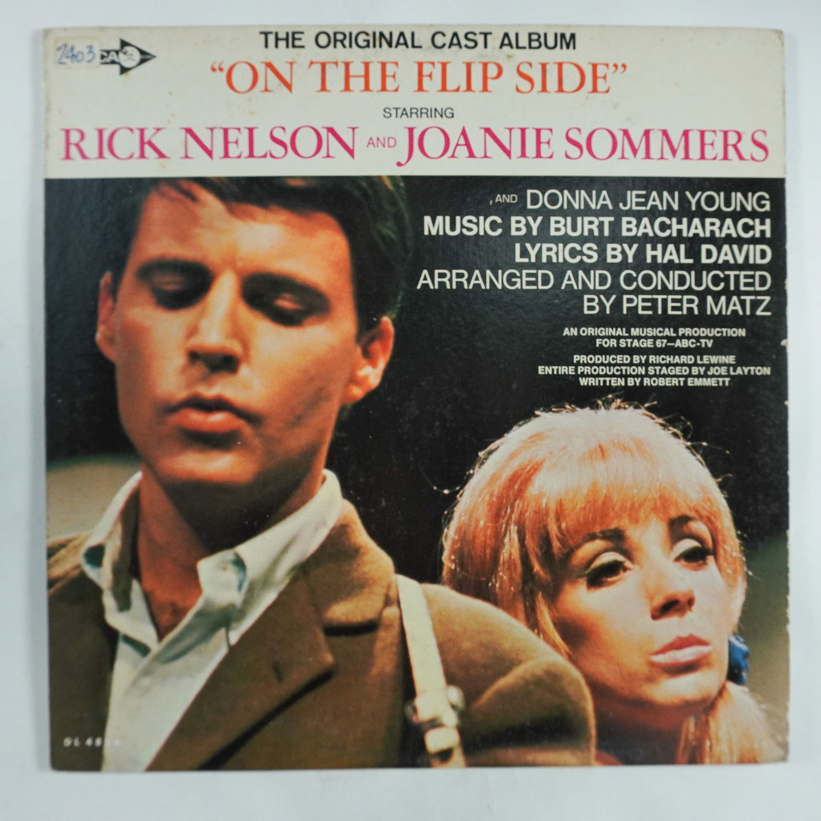 Rick Nelson & Joanie Sommers On the Flip Side Original Cast Album Vinyl: Released by Decca Records in 1966, this original cast album features Rick Nelson and Joanie Sommers in On the Flip Side, an original musical production with music by Burt Bacharach and lyrics by Hal D