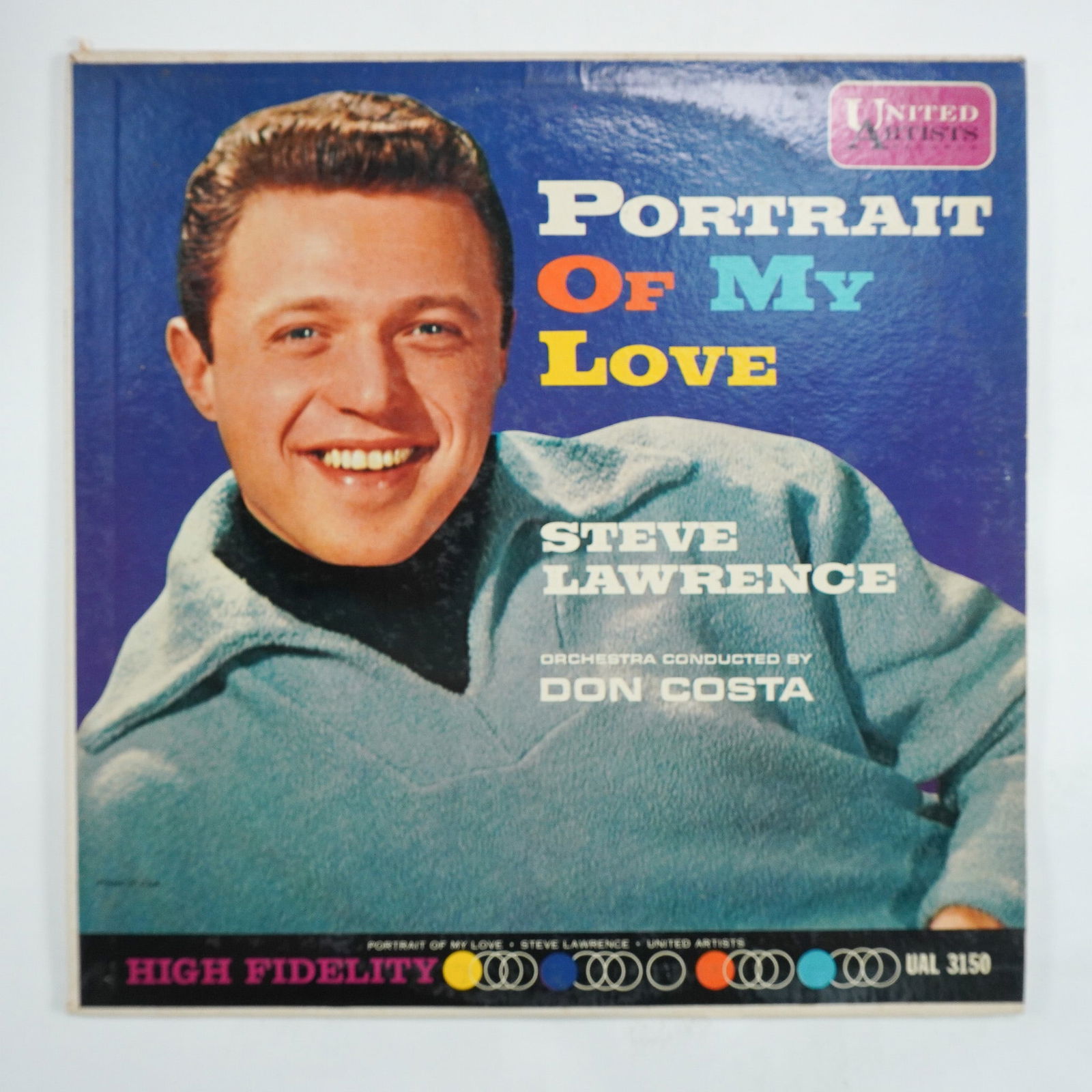 Steve Lawrence, Portrait of My Love Vinyl Record: United Artists Records release of Portrait of My Love by Steve Lawrence. This vintage vinyl record features orchestral arrangements conducted by Don Costa and includes notable tracks such as Portrait