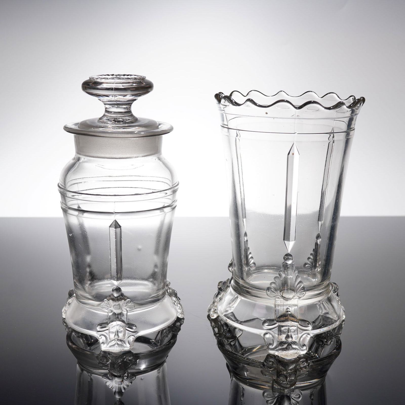 2 Brockunier & Co. EAPG Vase & Lidded Jar (1 of 3)