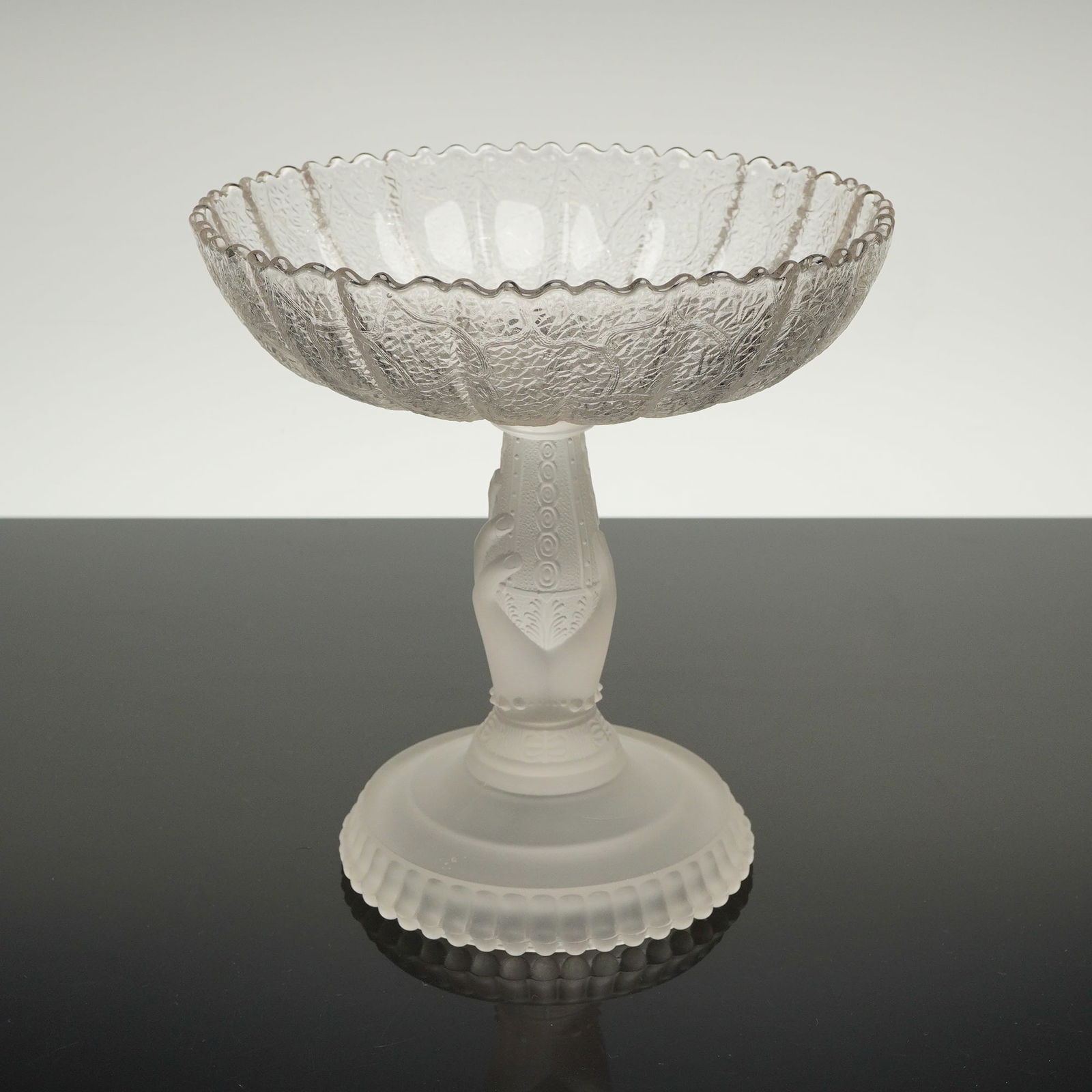 Hobbs Brockunier & Co. EAPG Tree of Life with Hand Frosted Glass Compote (1 of 4)