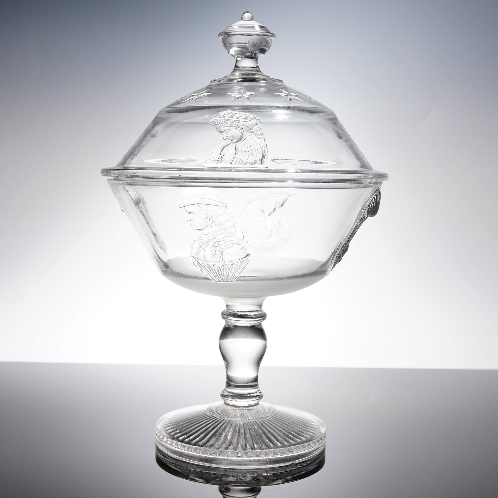 Adams Glass Company Pressed Glass Covered Compote (1 of 4)