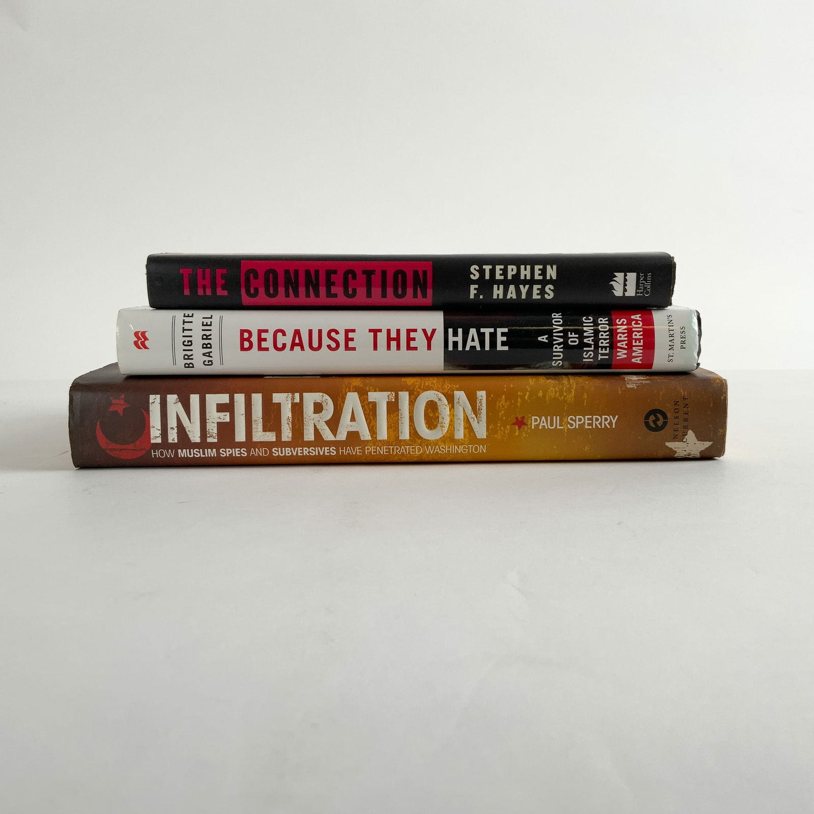 3pc Collection of Political and Security Analysis Books: This lot includes three hardcover books analyzing terrorism, radicalism, and security threats related to the United States. The Connection by Stephen F. Hayes examines alleged links between Al Qaeda a